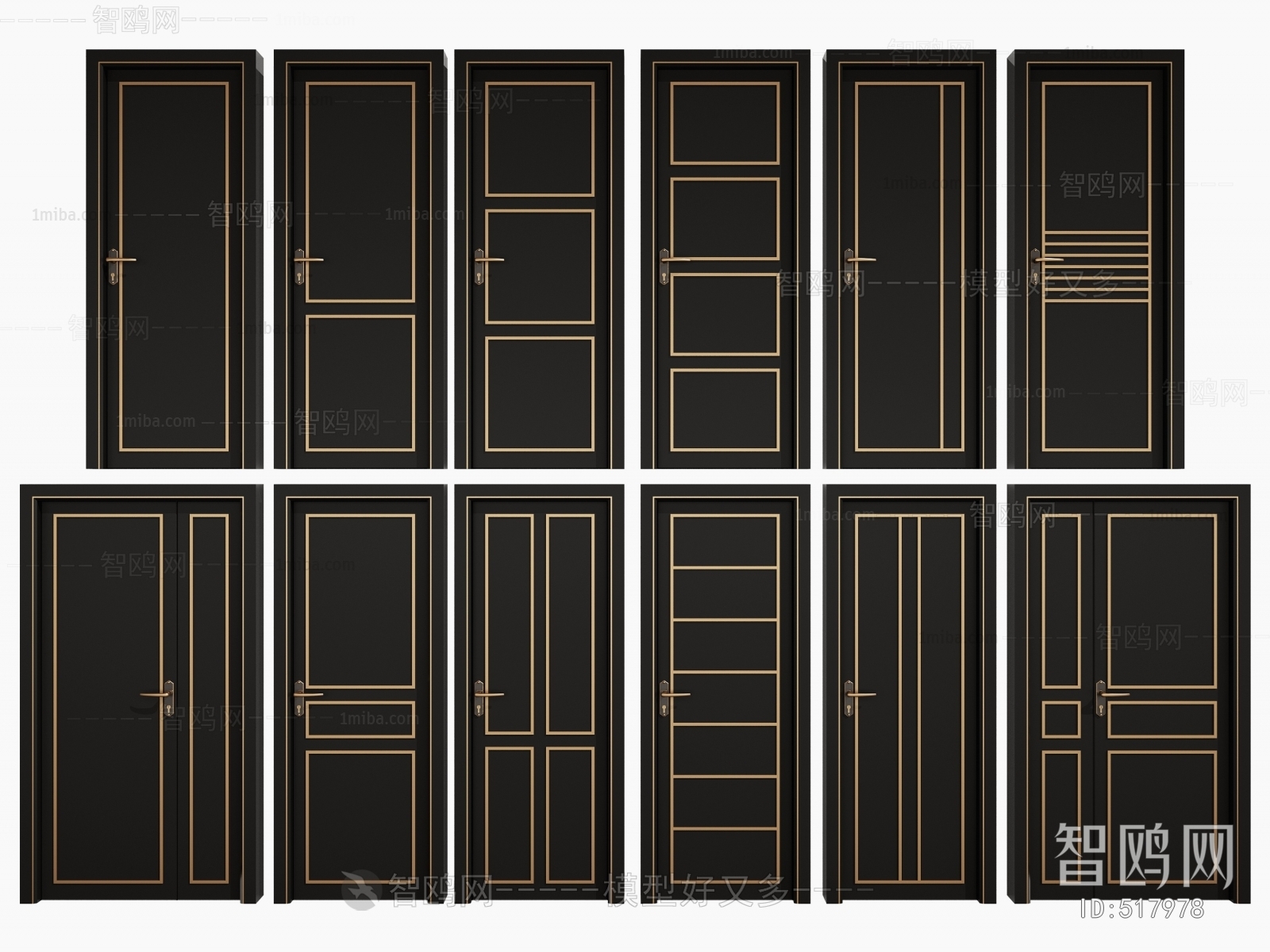 Modern Unequal Double Door