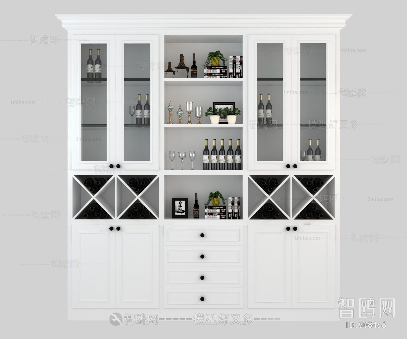 Simple European Style Wine Cabinet