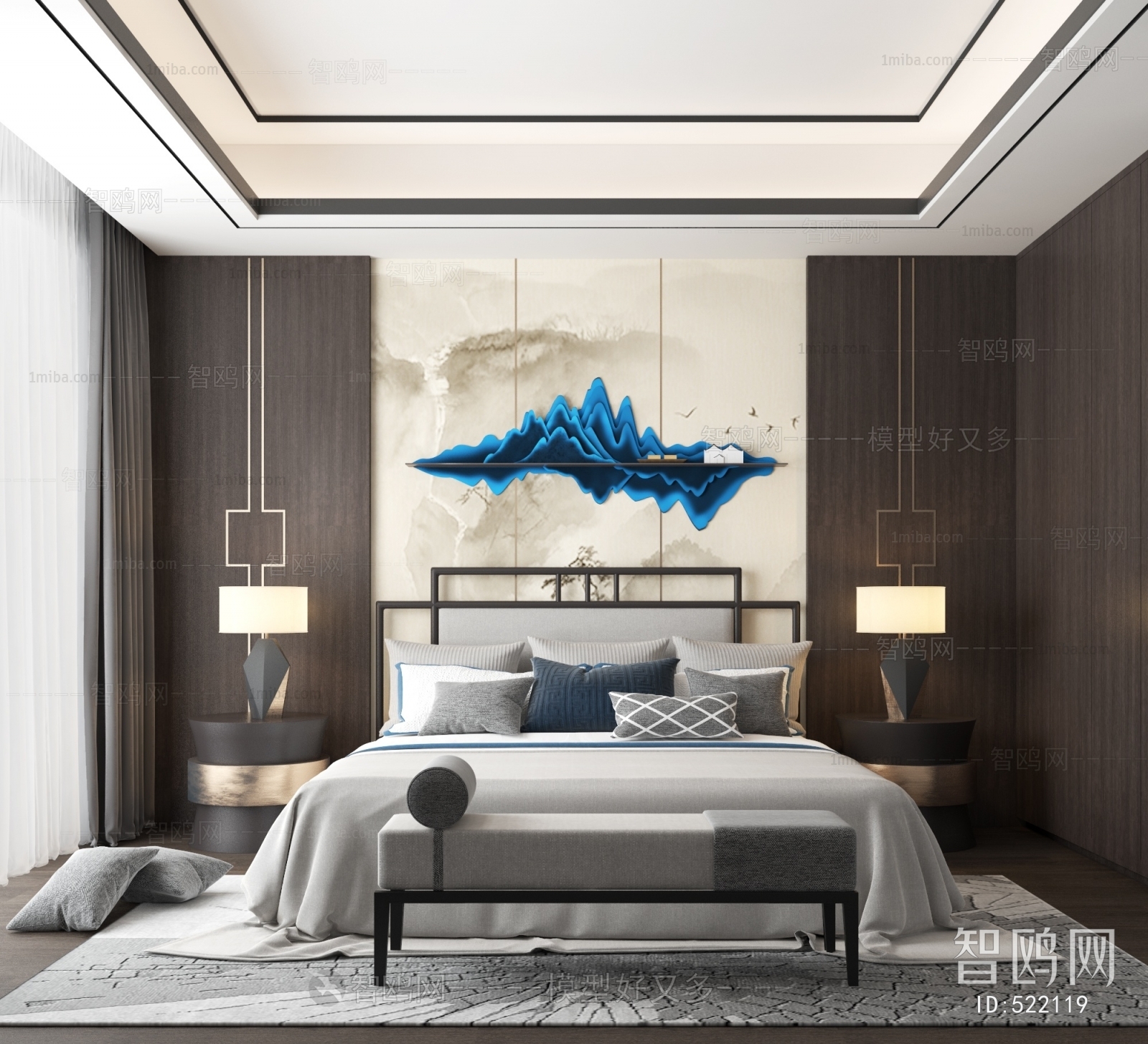 New Chinese Style Bedroom