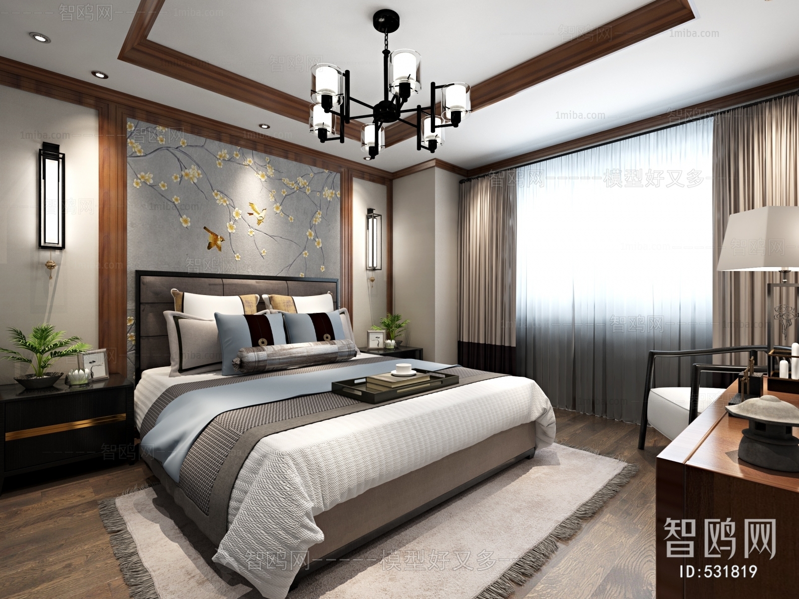 New Chinese Style Bedroom