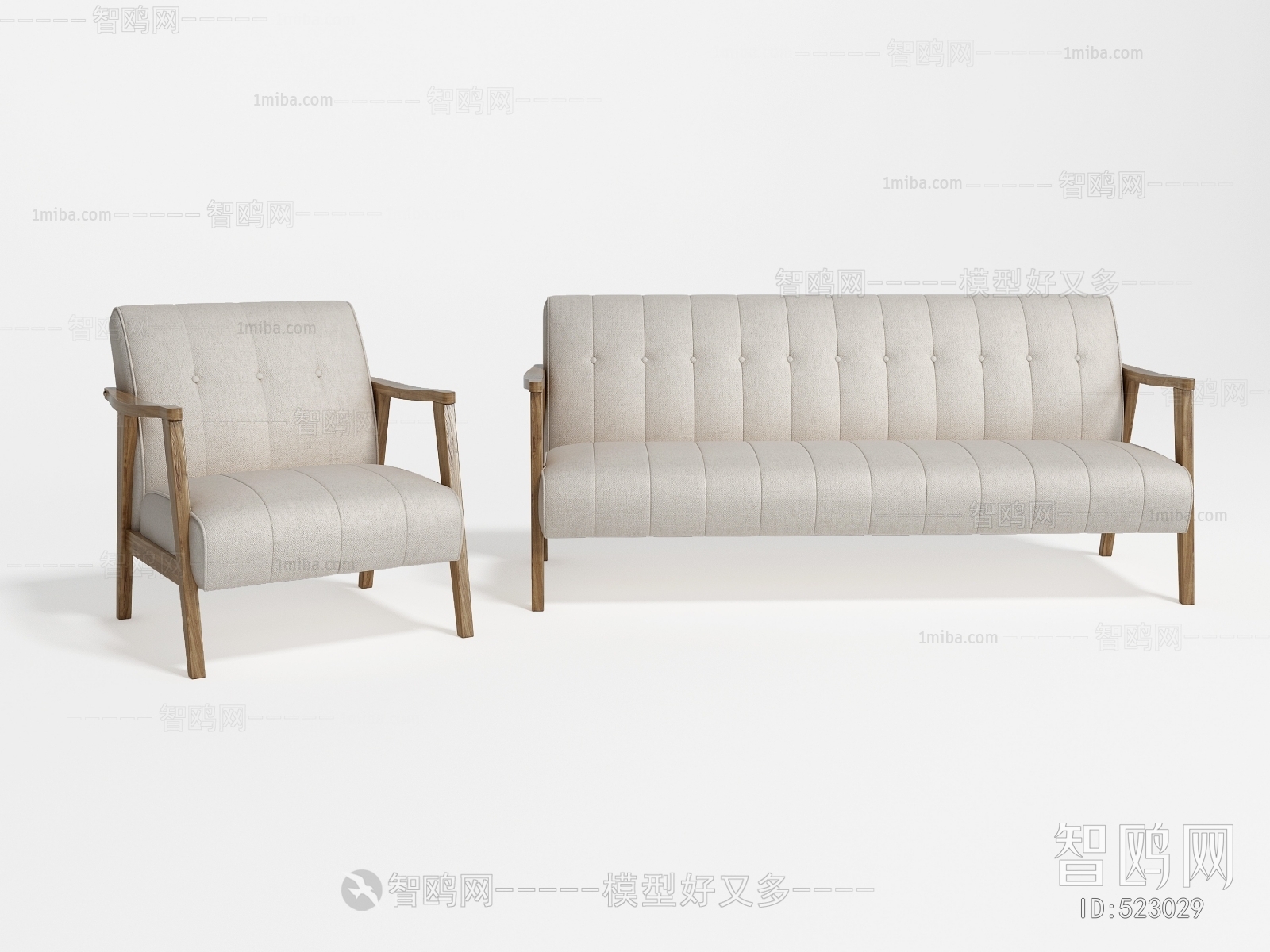 New Chinese Style Three-seat Sofa