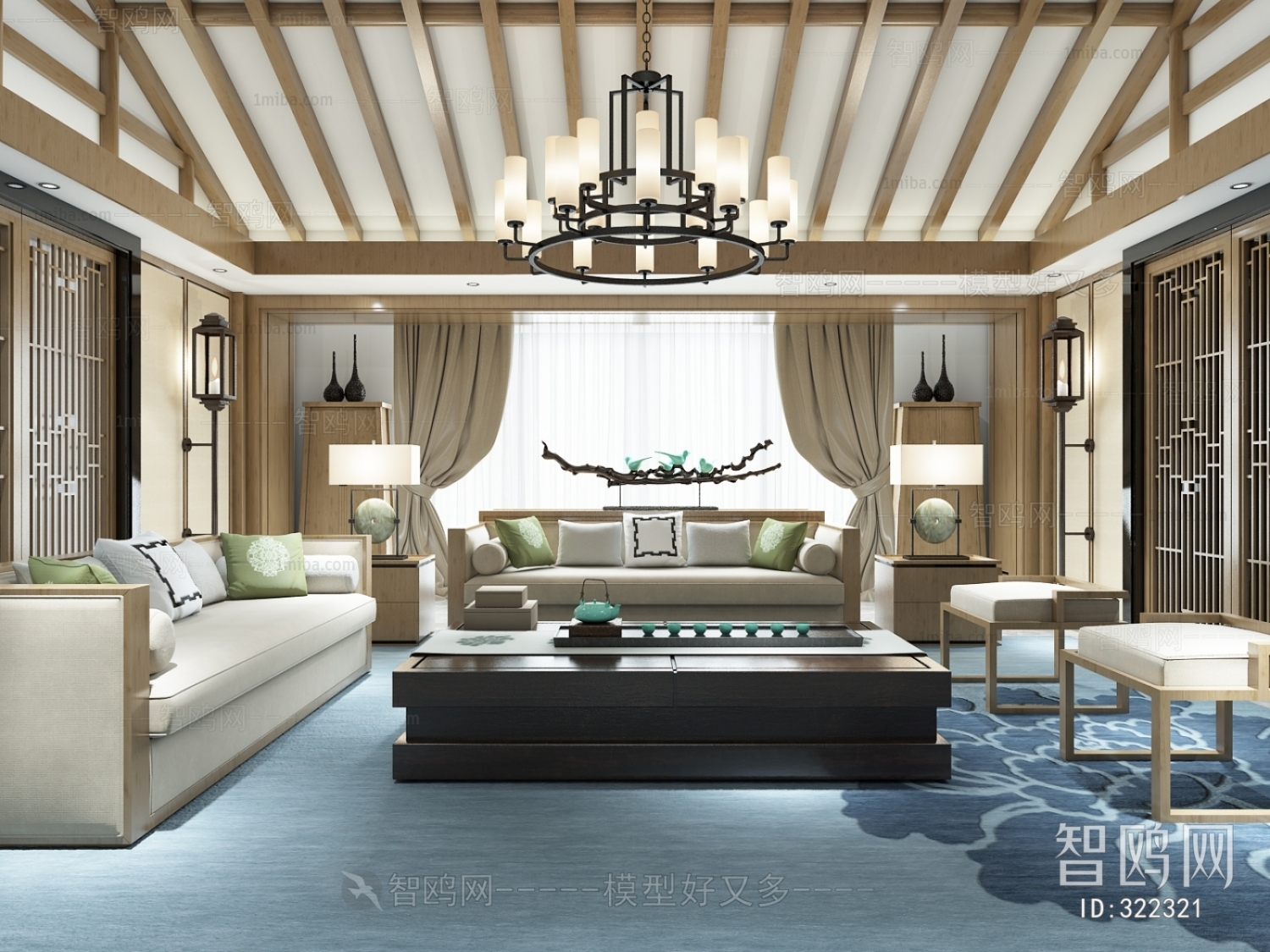 New Chinese Style A Living Room