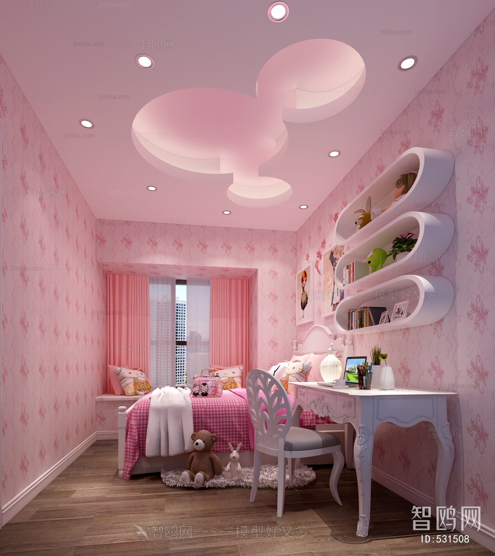 Simple European Style Girl's Room Daughter's Room