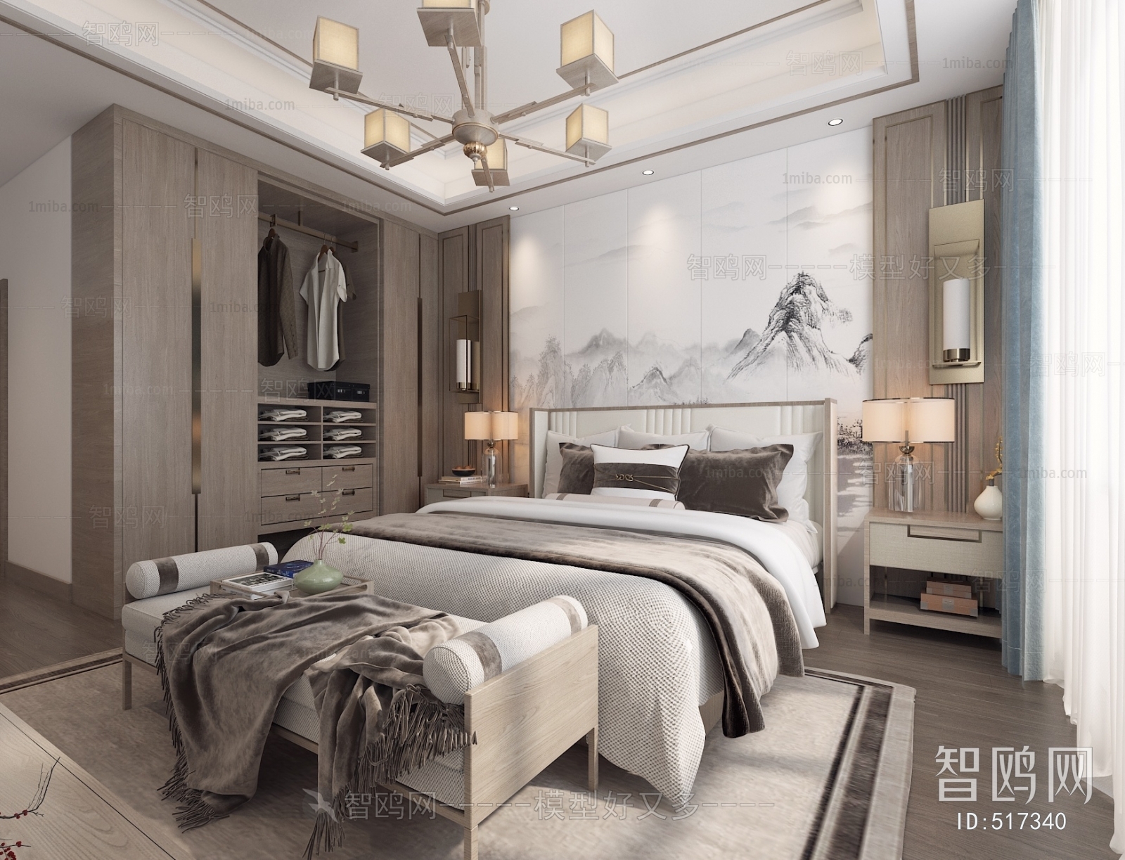 New Chinese Style Bedroom