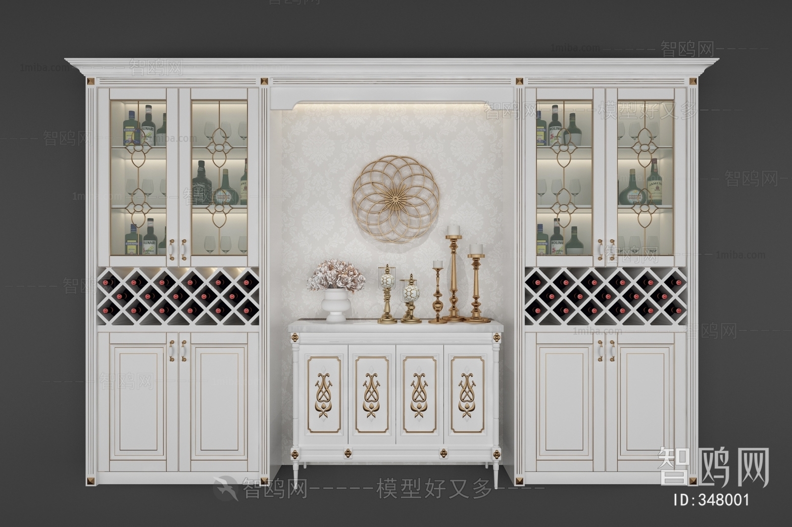 Simple European Style Wine Cabinet