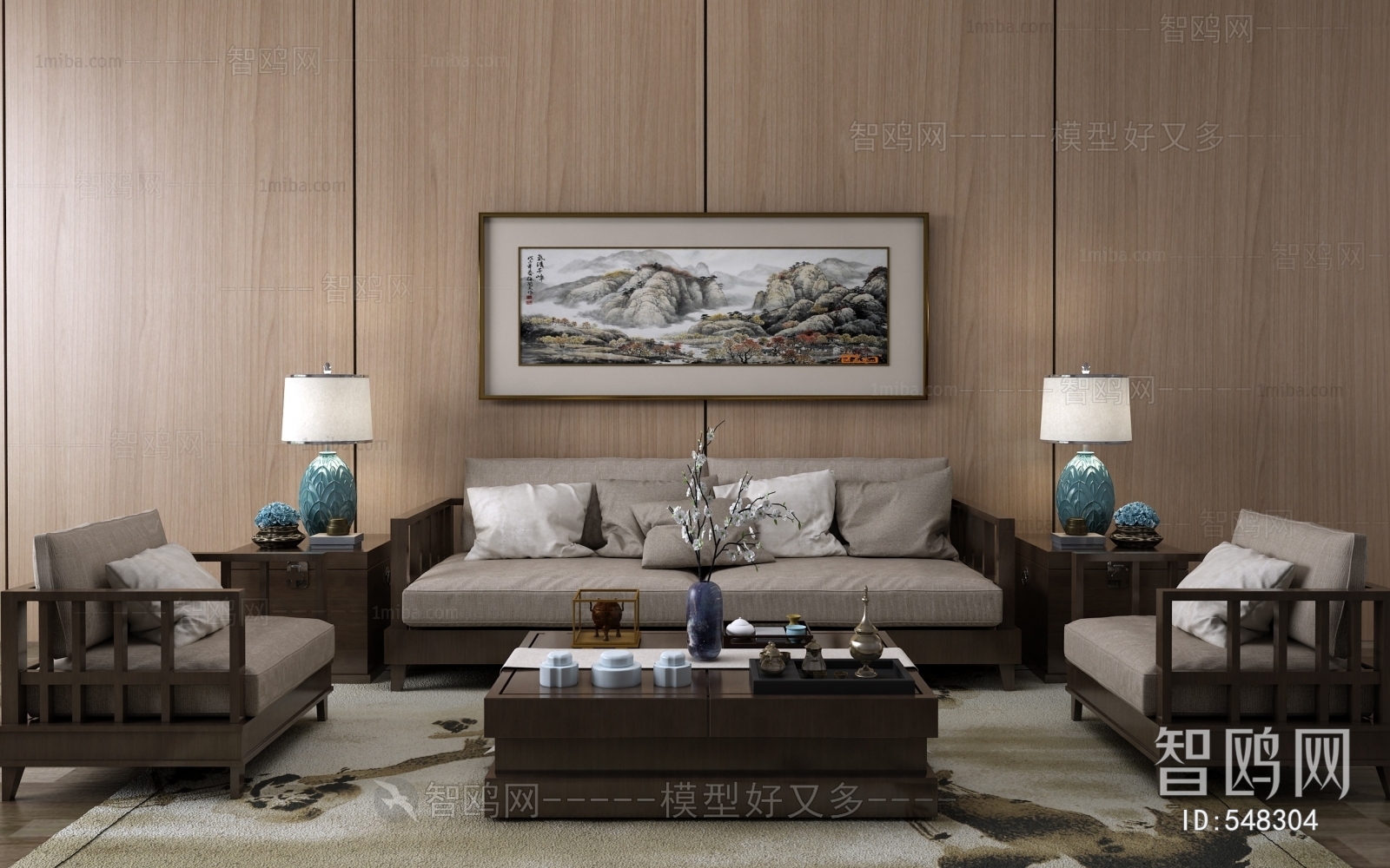 New Chinese Style Sofa Combination