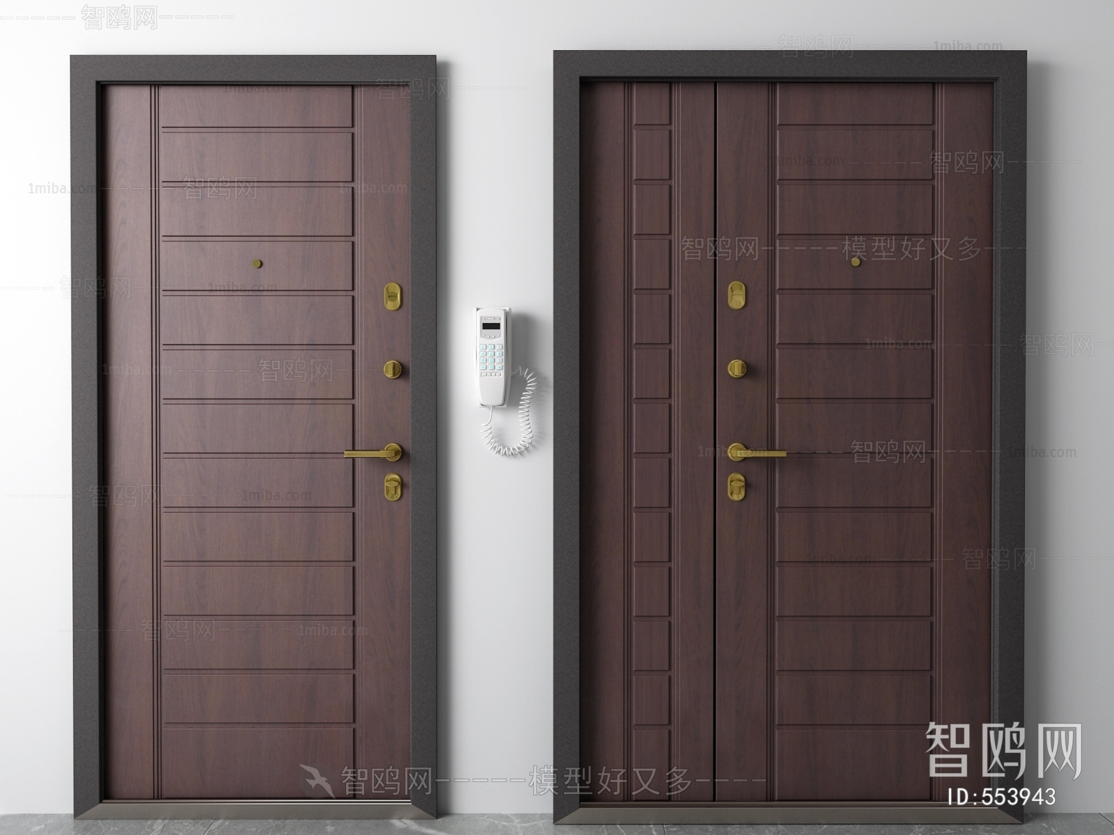Modern Unequal Double Door