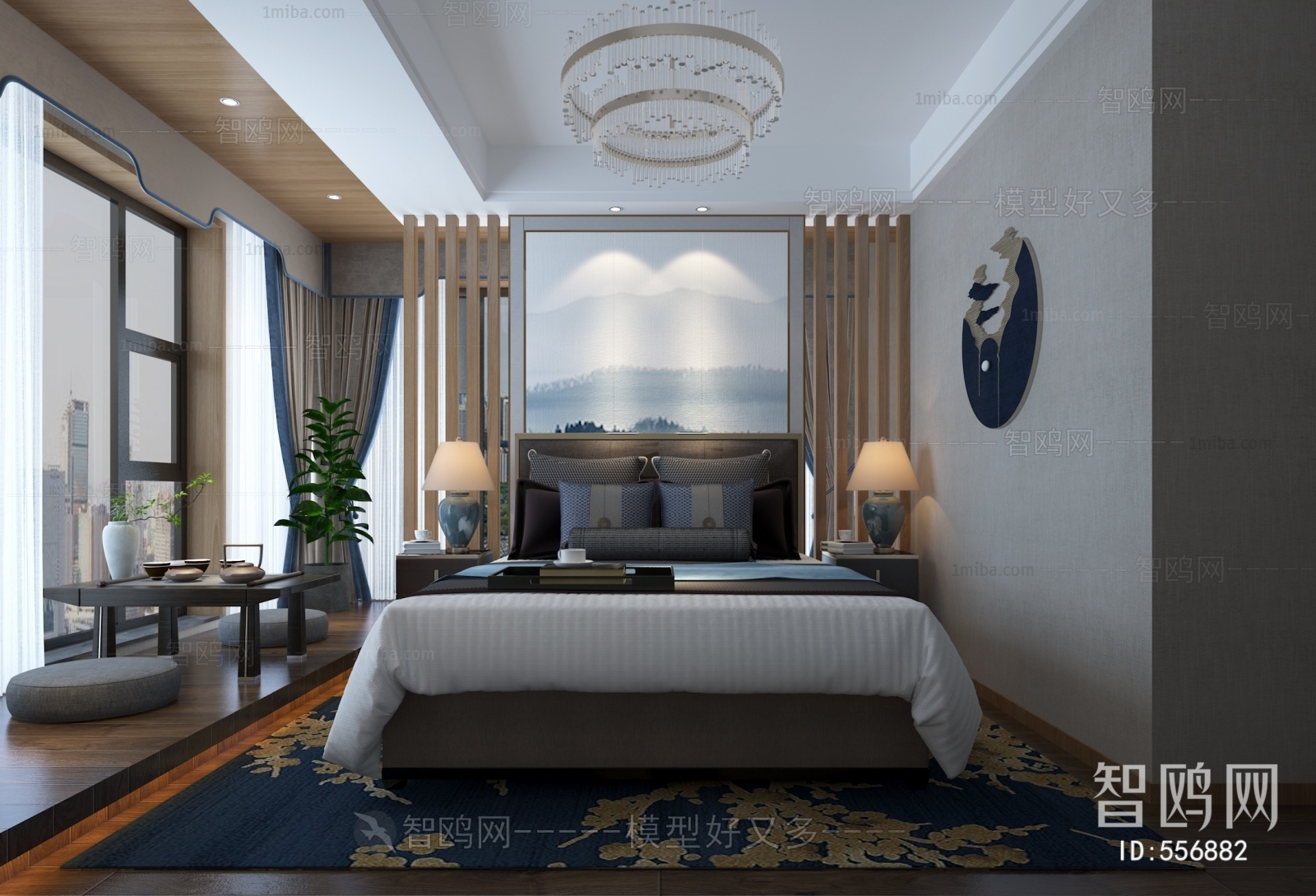 New Chinese Style Bedroom