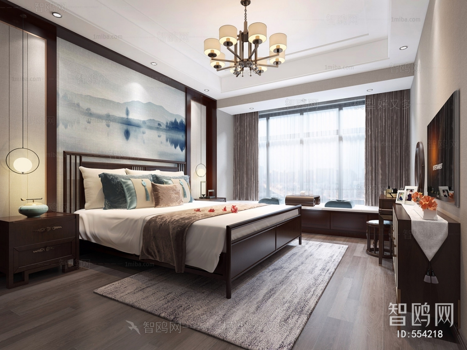 New Chinese Style Bedroom