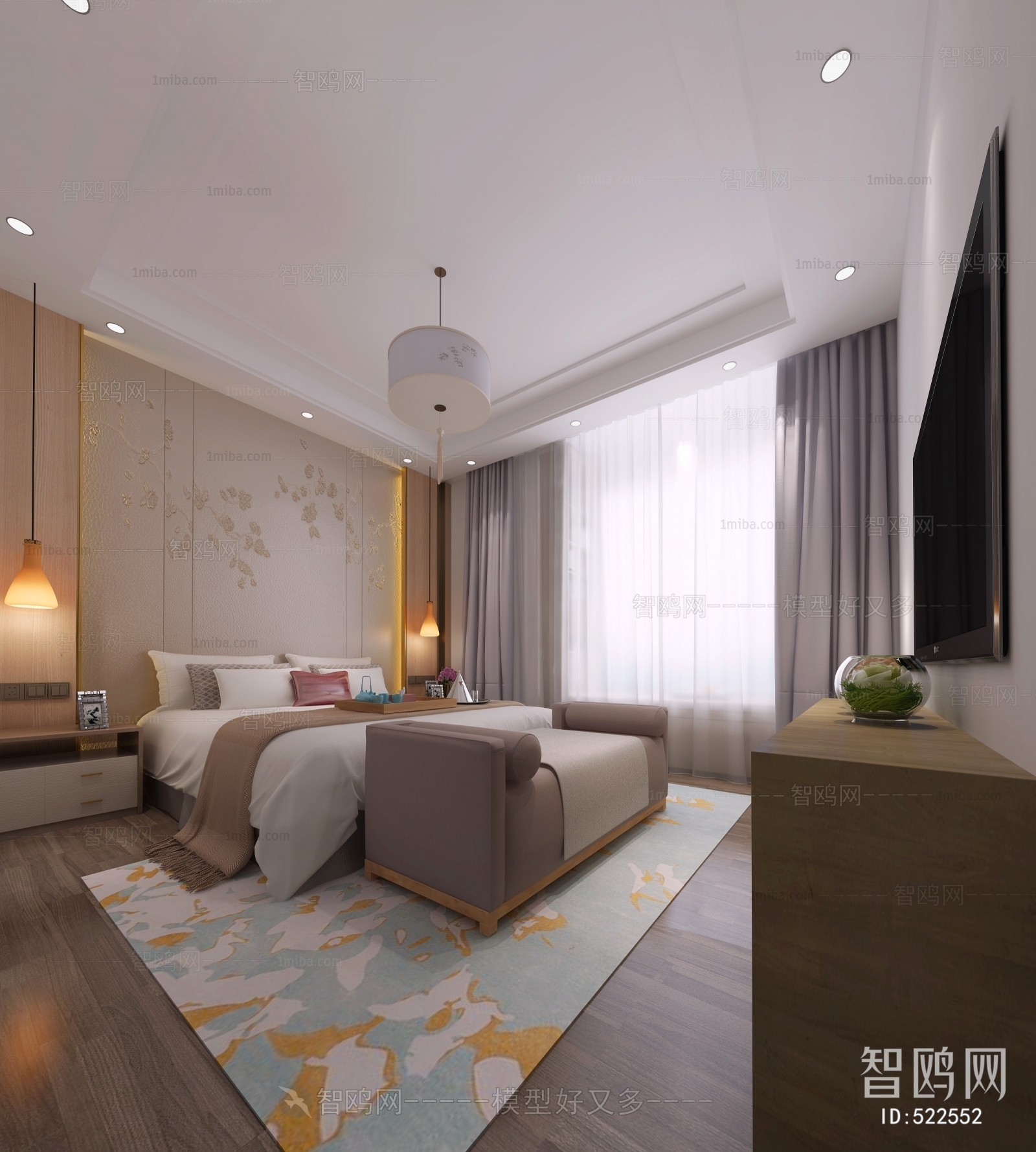 New Chinese Style Bedroom