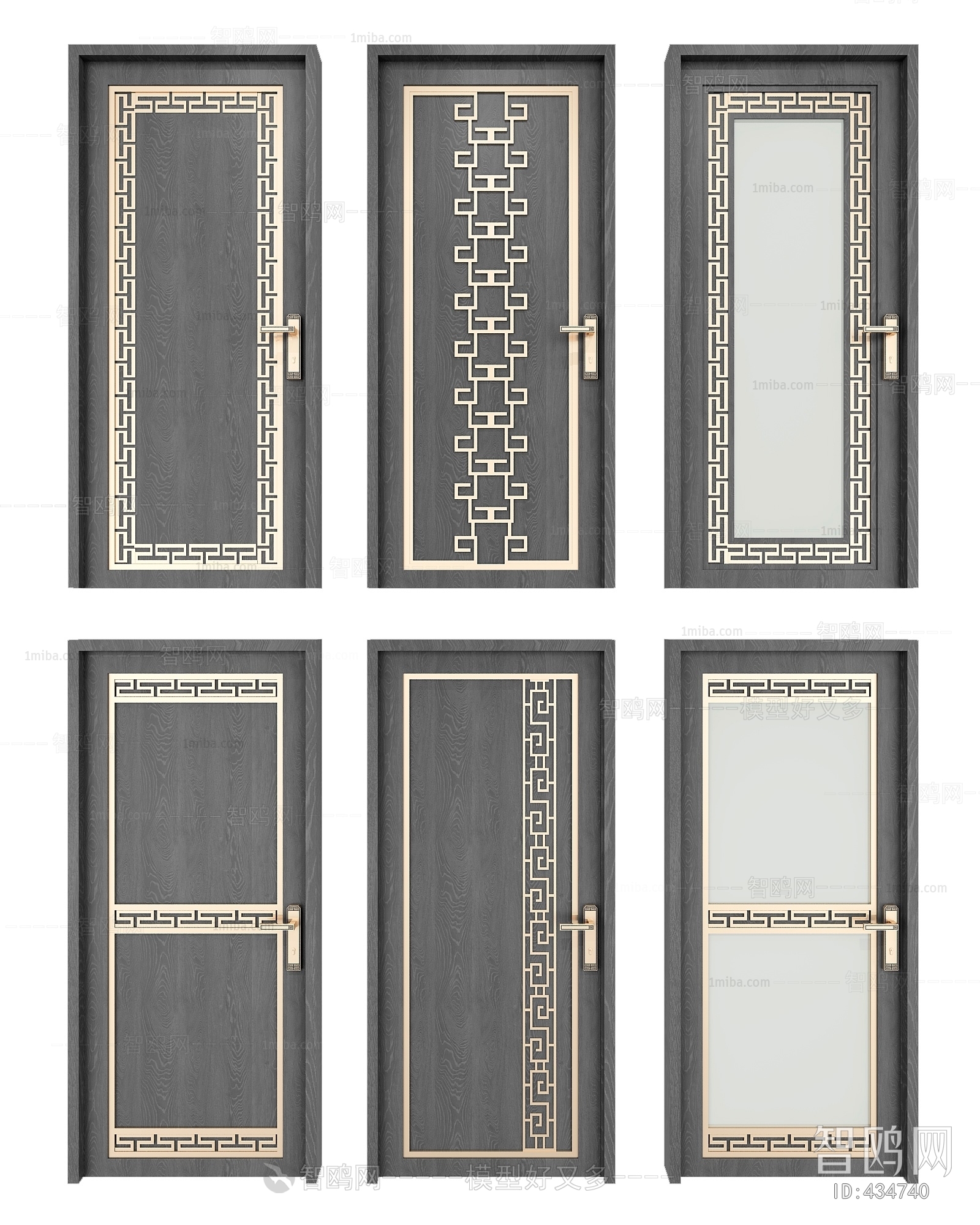 New Chinese Style Solid Wood Door