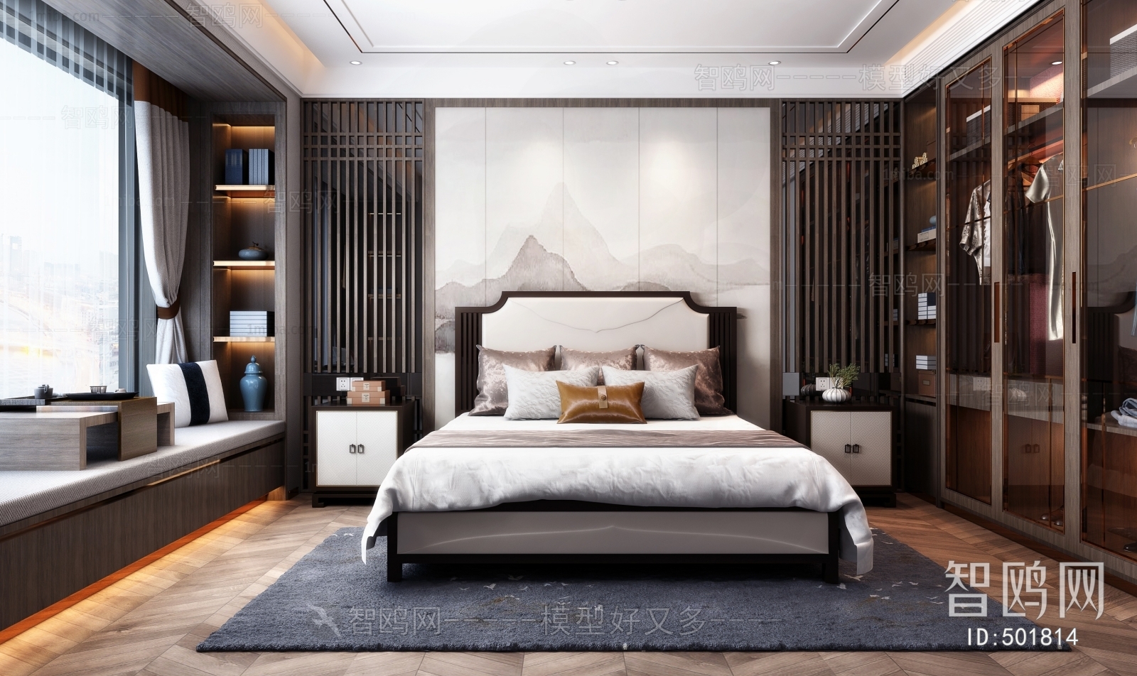 New Chinese Style Bedroom