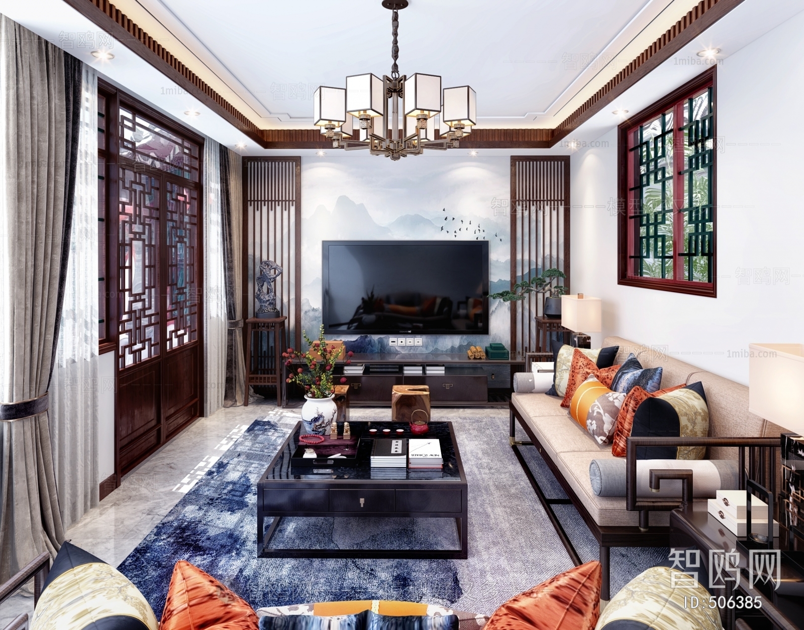 New Chinese Style A Living Room