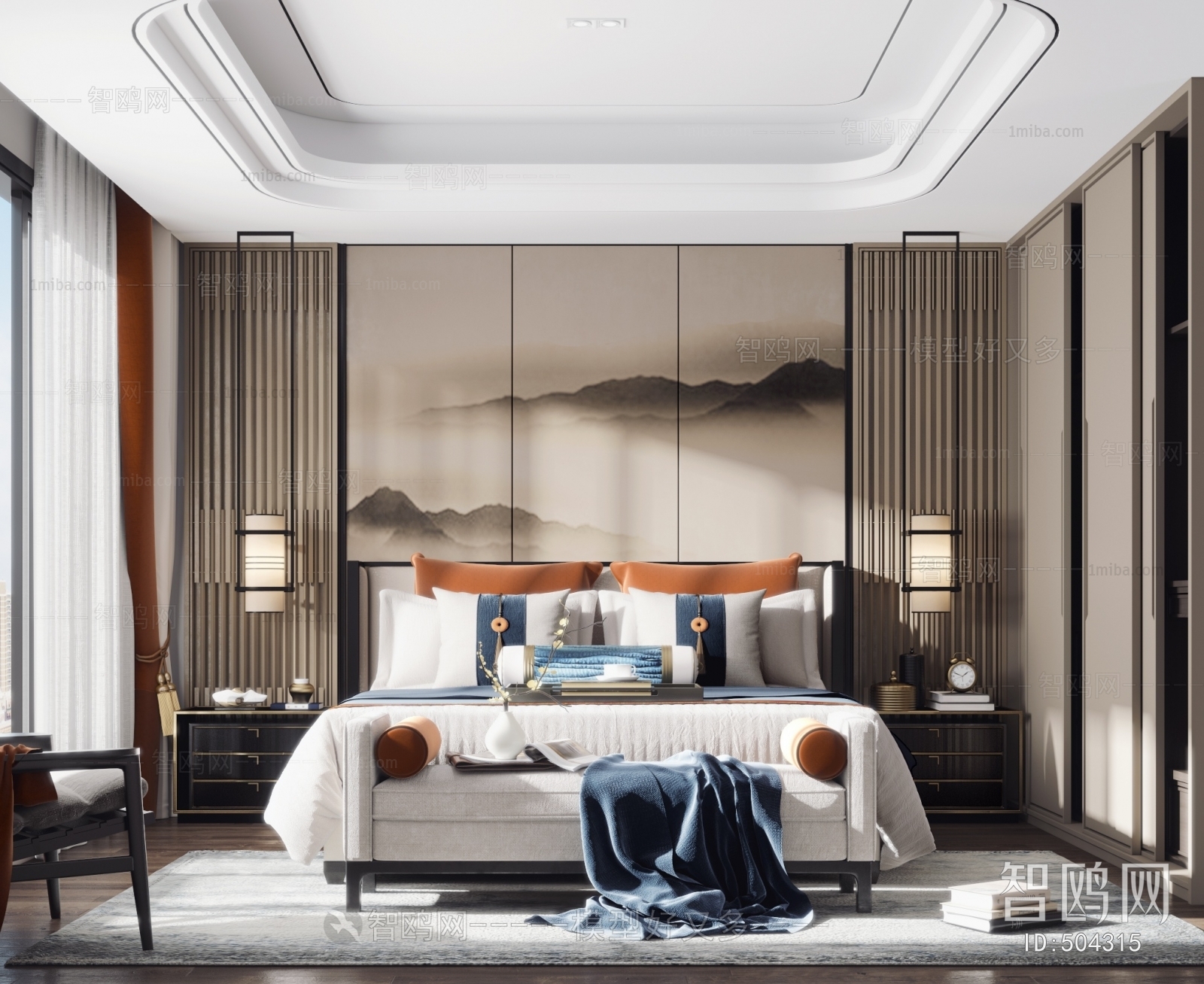 New Chinese Style Bedroom