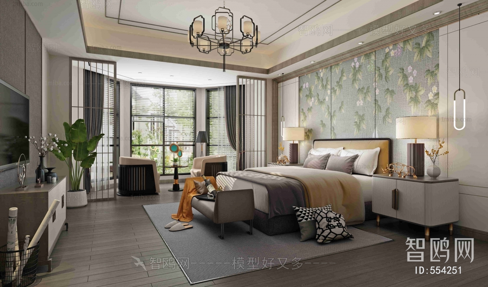 New Chinese Style Bedroom