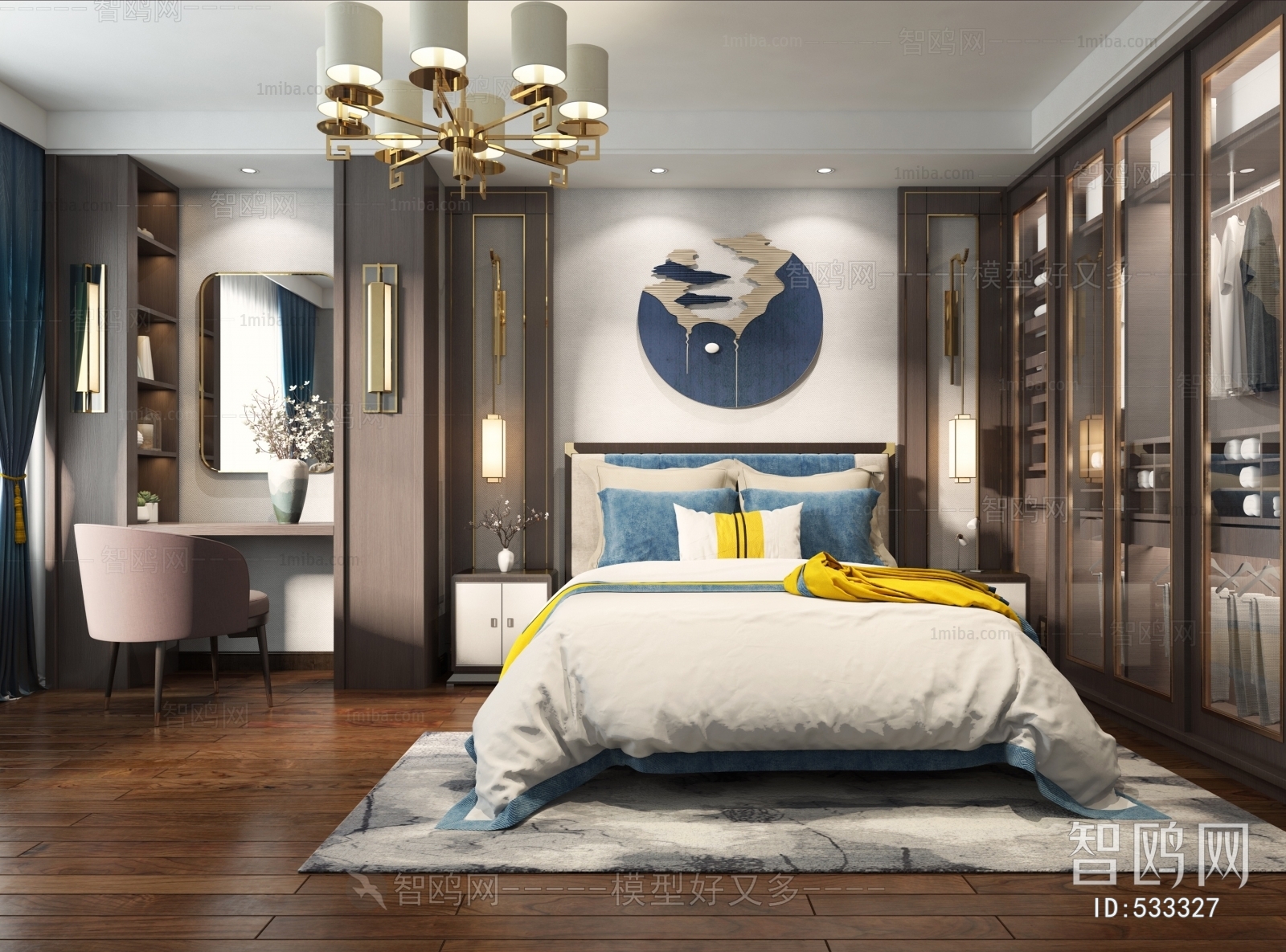 New Chinese Style Bedroom