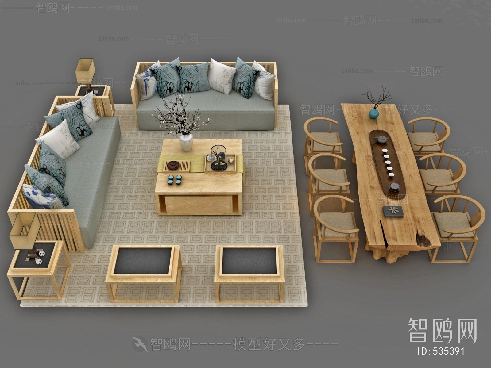 New Chinese Style Sofa Combination