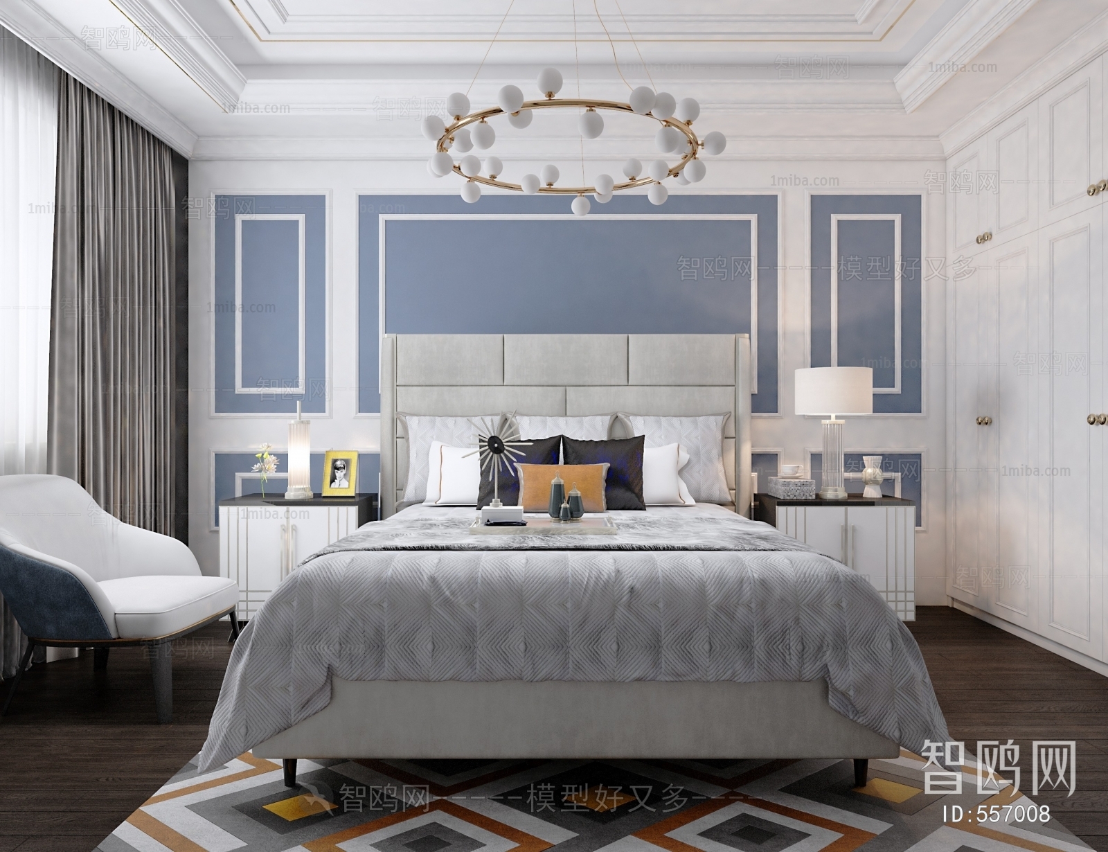 Simple European Style Bedroom