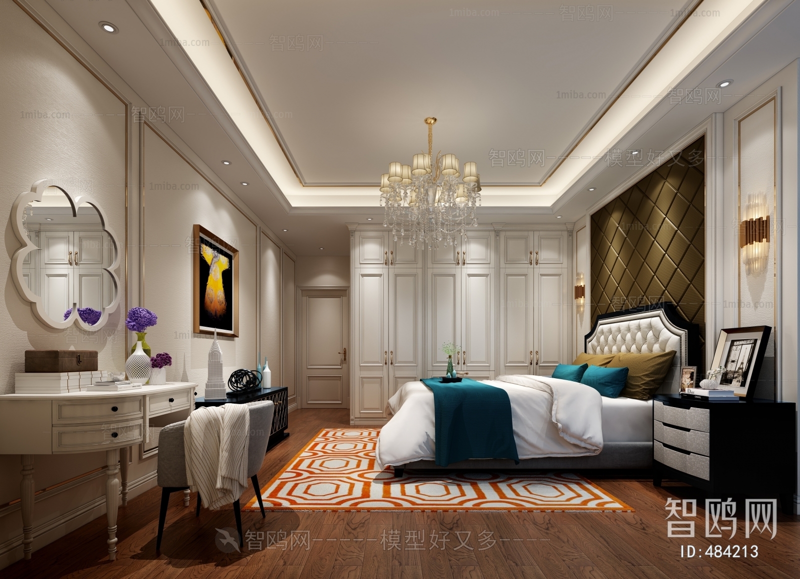 Simple European Style Bedroom