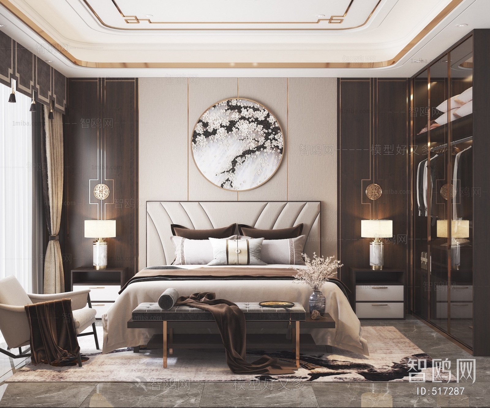 New Chinese Style Bedroom