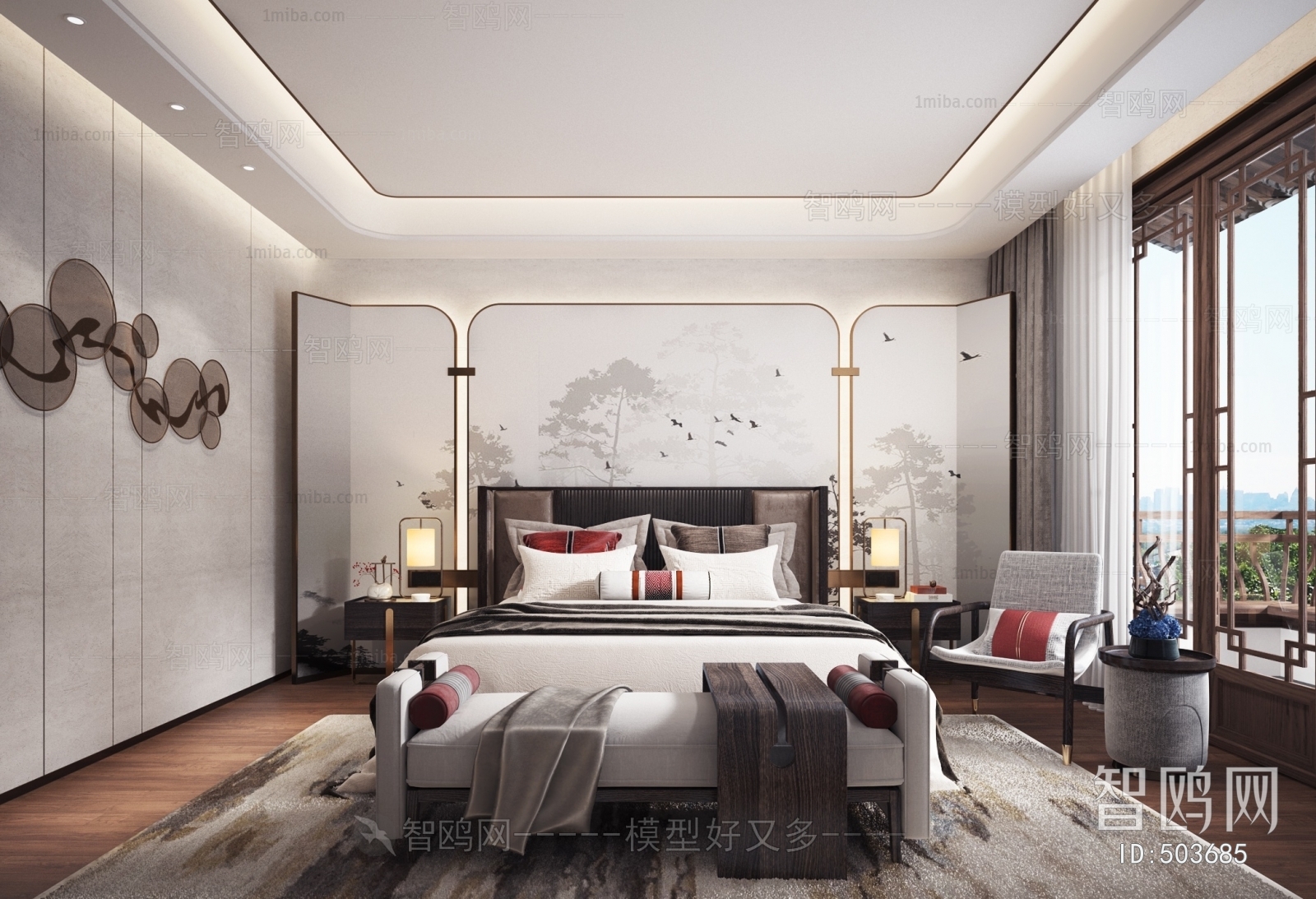 New Chinese Style Bedroom