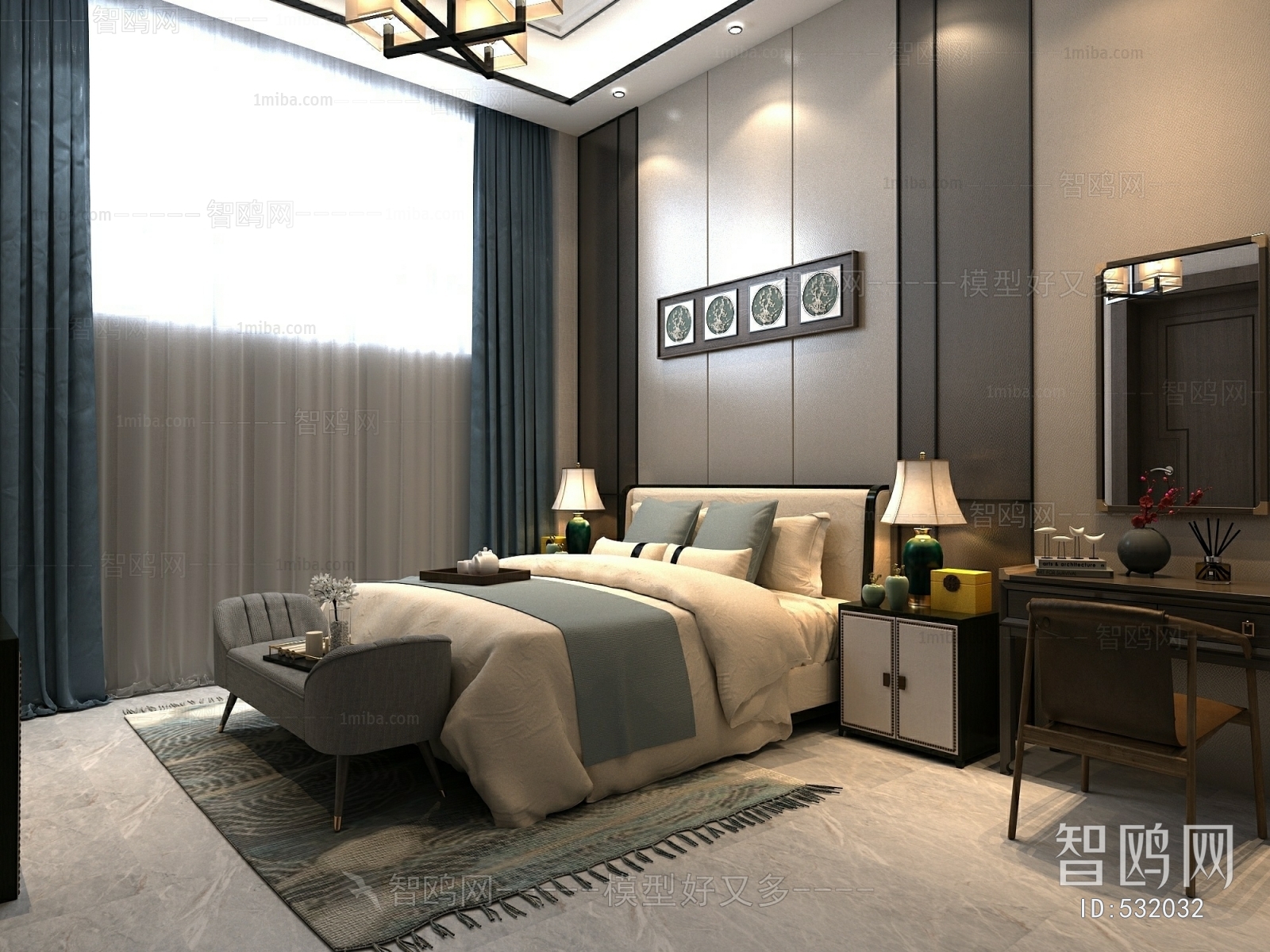 New Chinese Style Bedroom