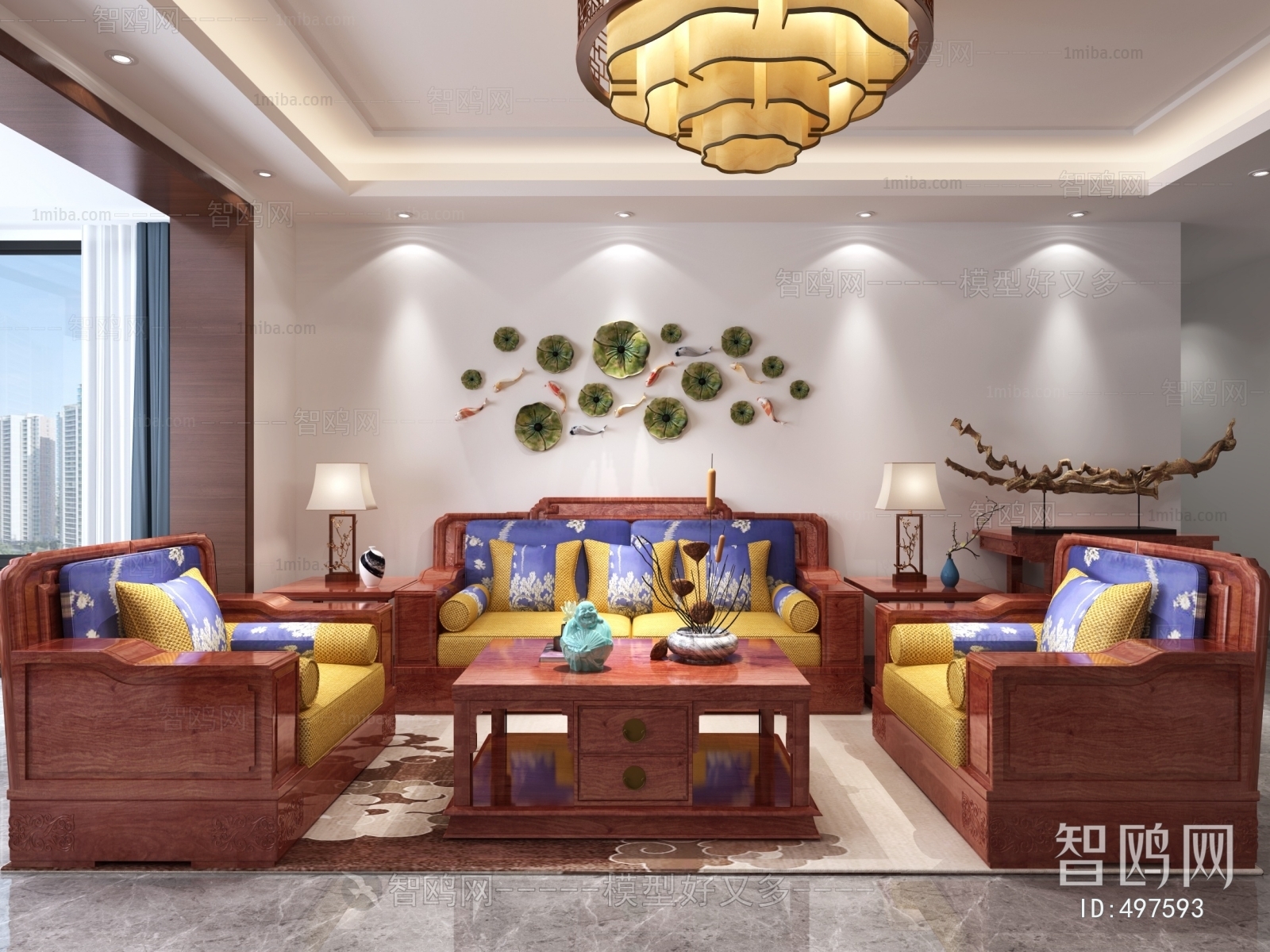 New Chinese Style A Living Room