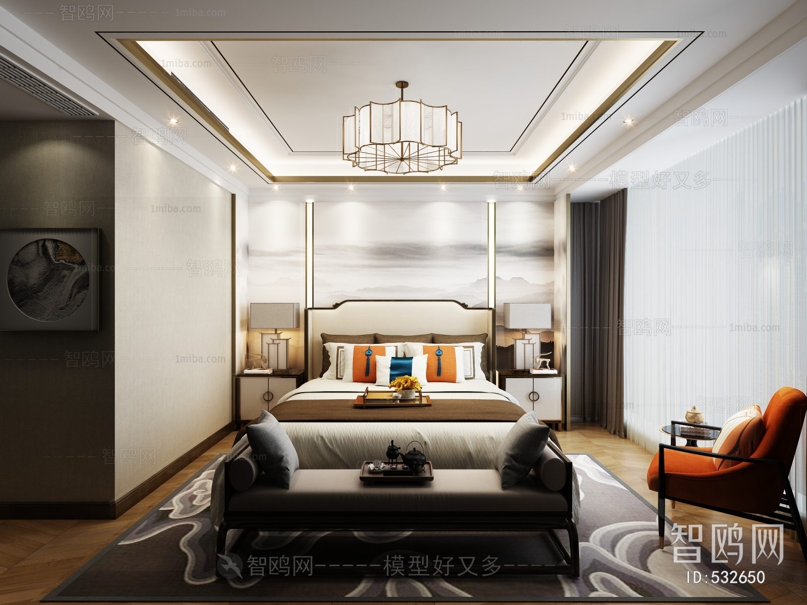 New Chinese Style Bedroom