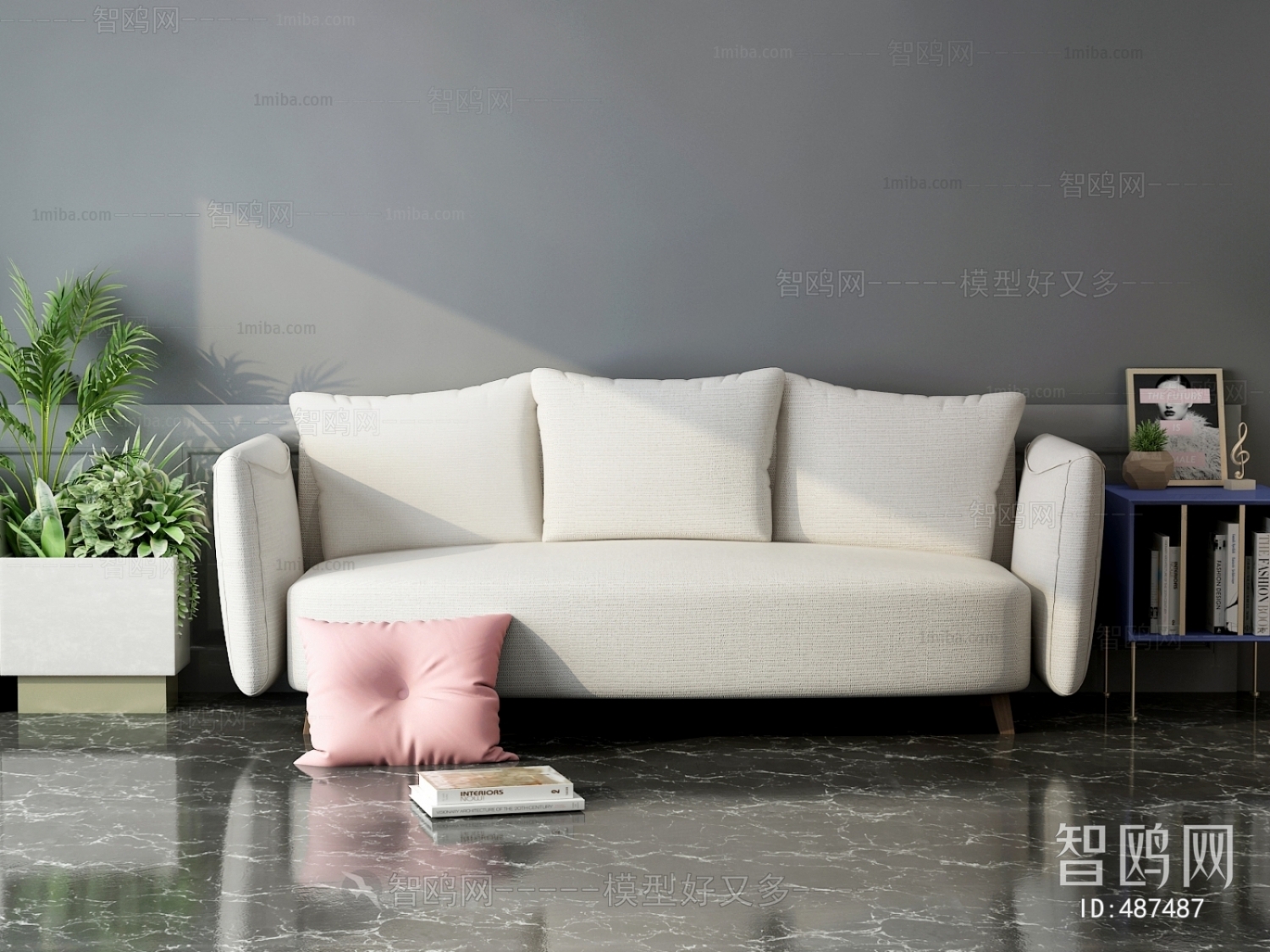 Nordic Style Three-seat Sofa