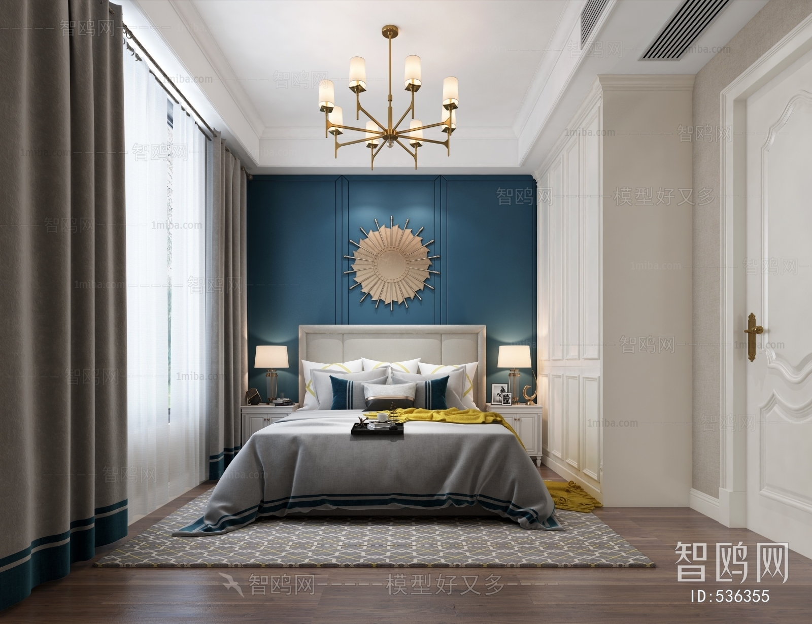 Simple European Style Bedroom