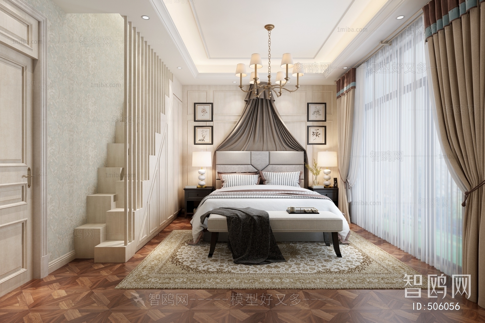 Simple European Style Bedroom