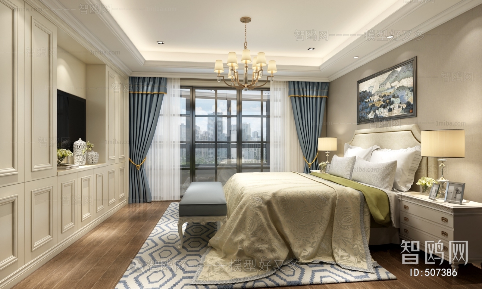 Simple European Style Bedroom