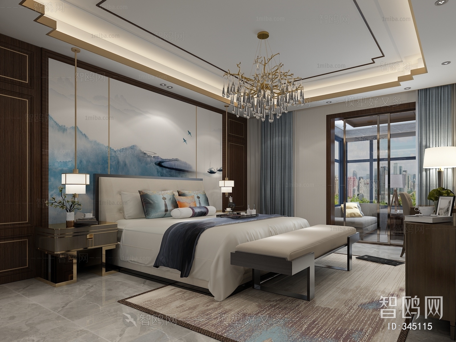 New Chinese Style Bedroom