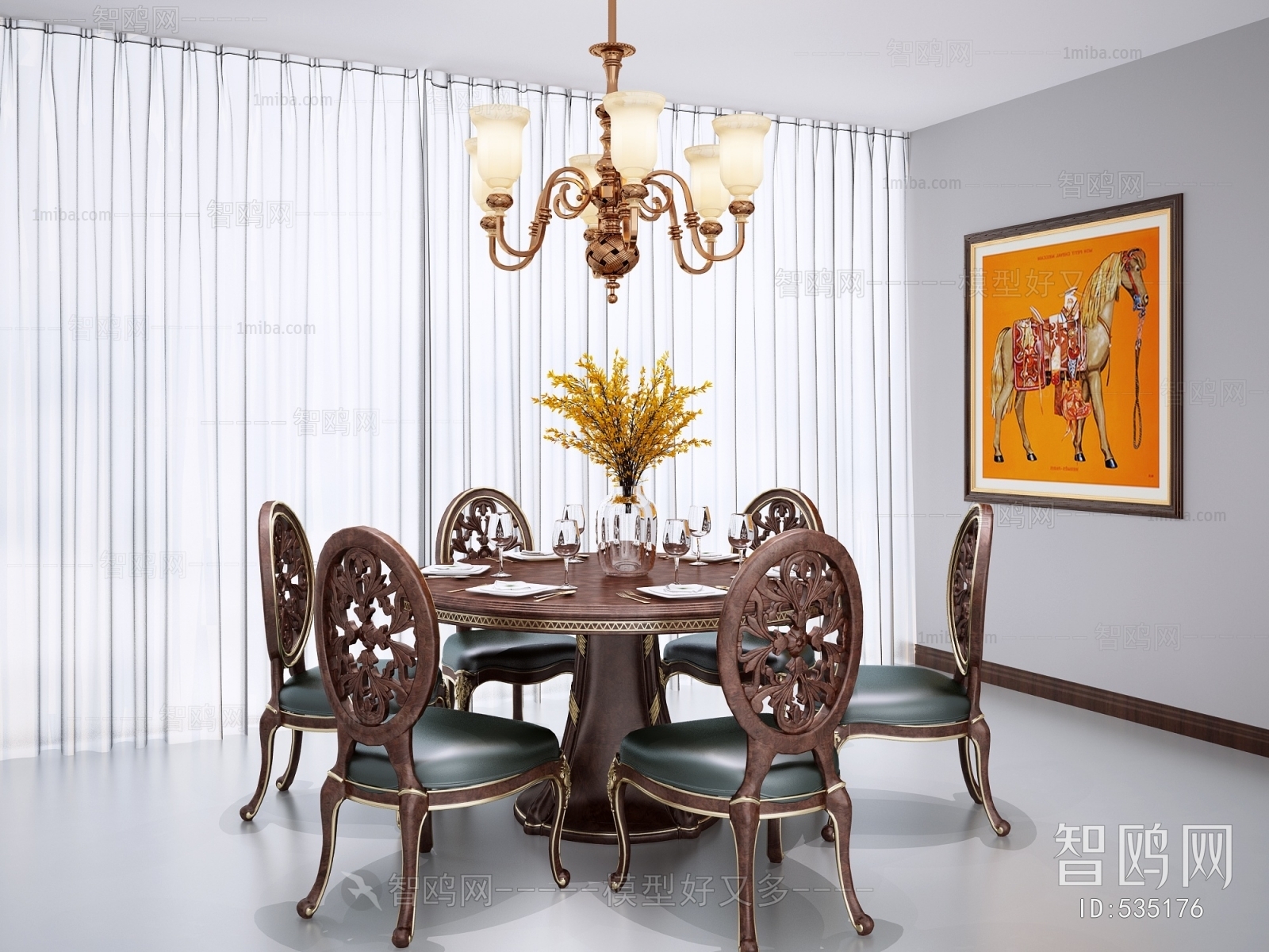 American Style Dining Table And Chairs