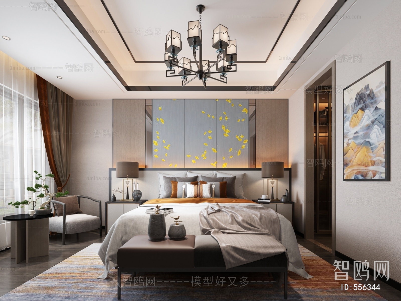 New Chinese Style Bedroom