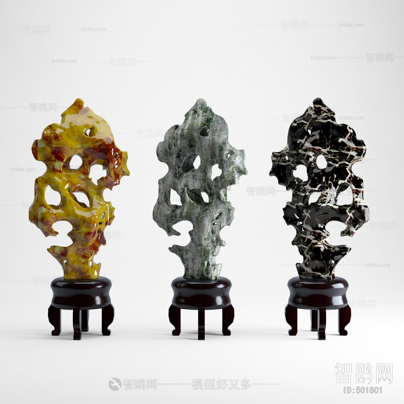 中式太湖石雕塑摆件