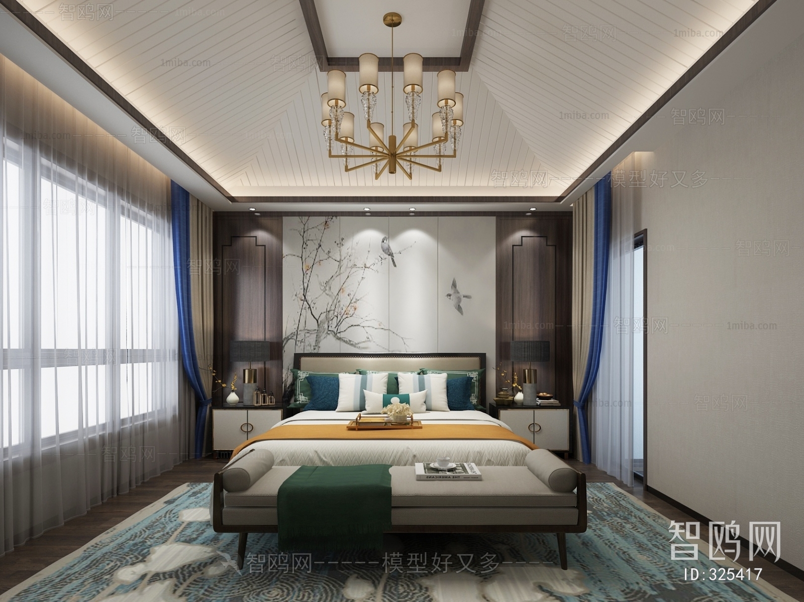 New Chinese Style Bedroom