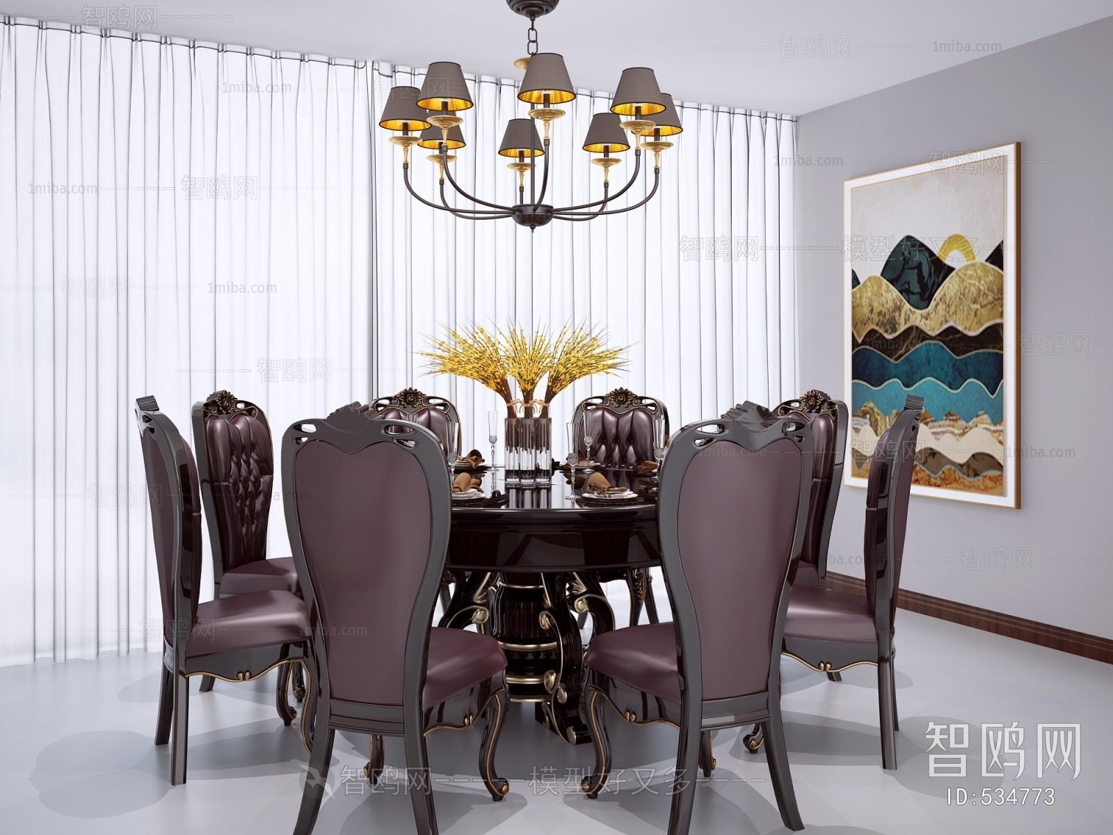 European Style Dining Table And Chairs