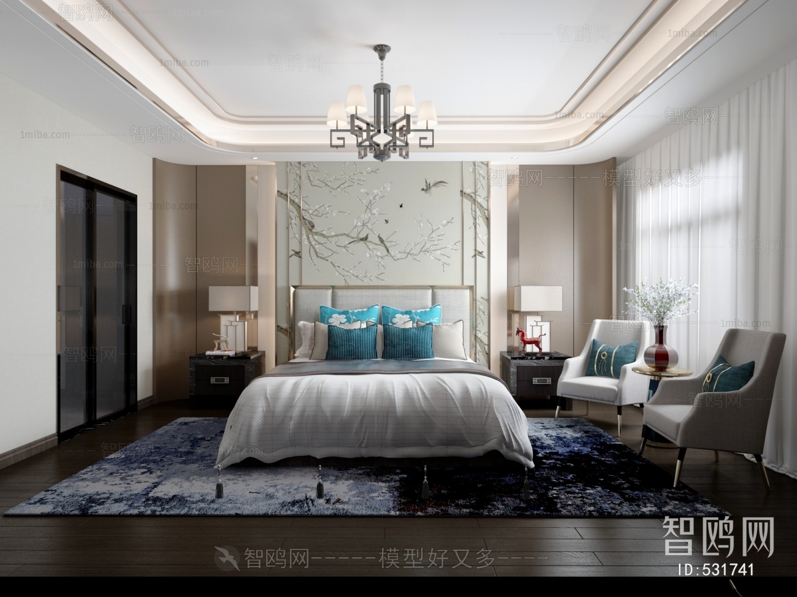 New Chinese Style Bedroom