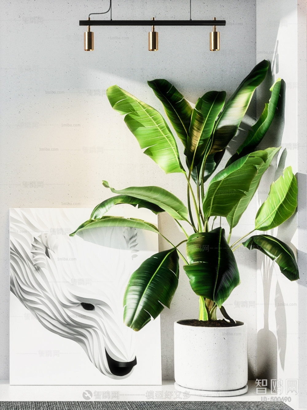 Modern Potted Green Plant