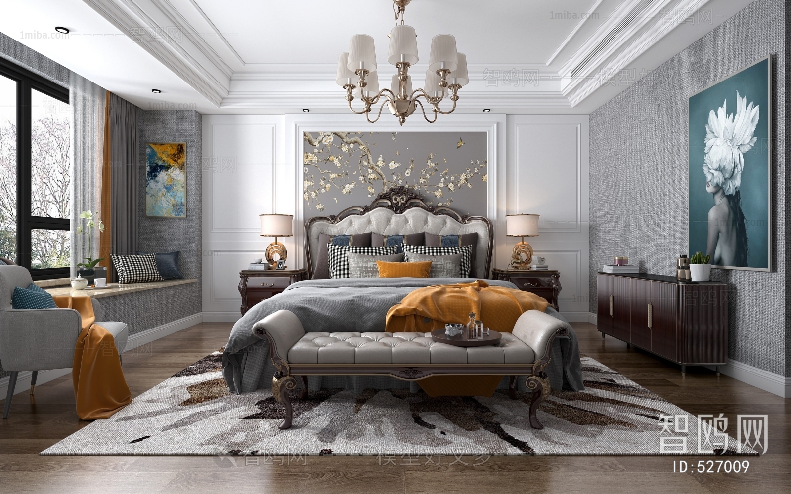 Simple European Style Bedroom