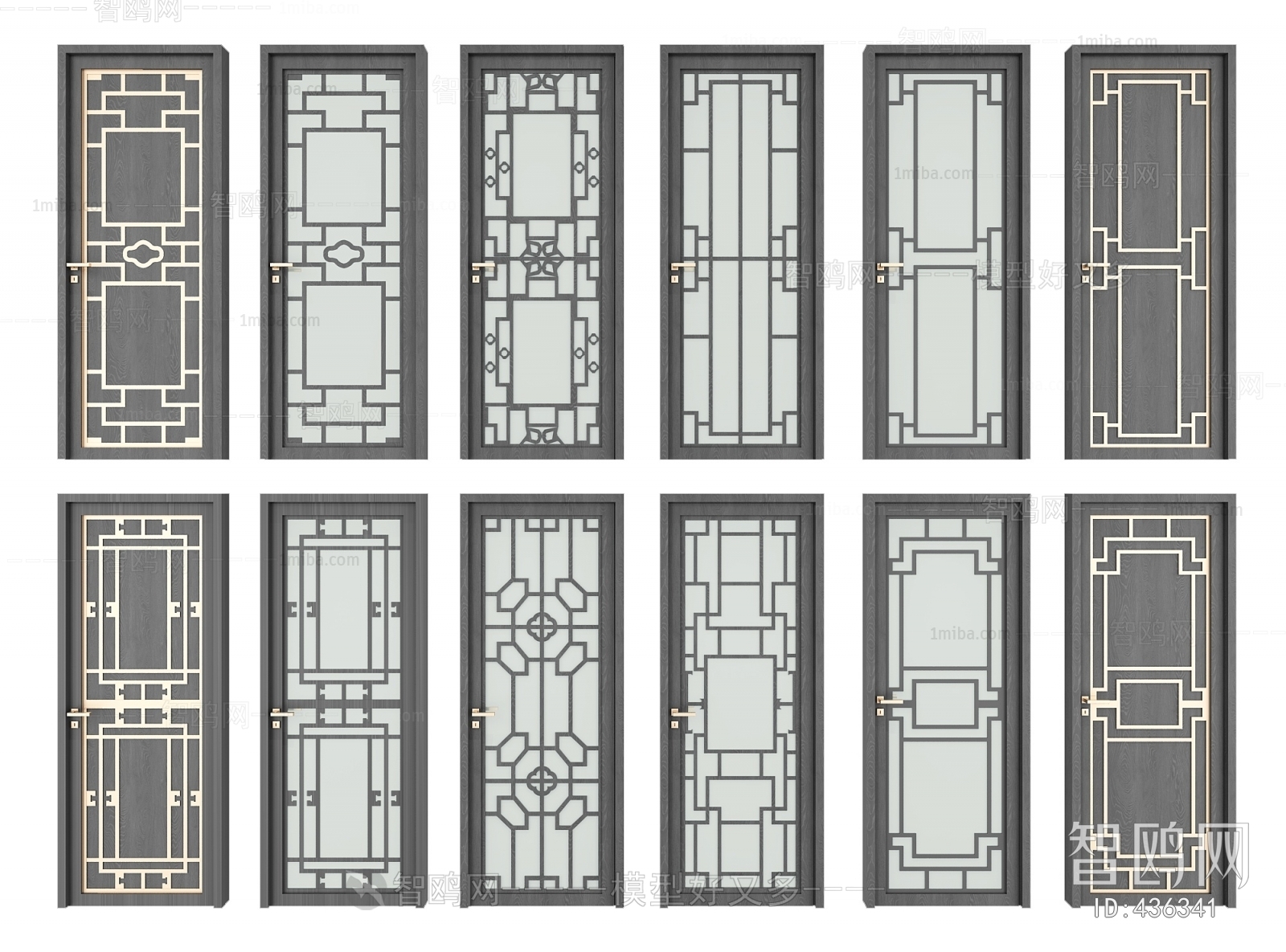 New Chinese Style Solid Wood Door