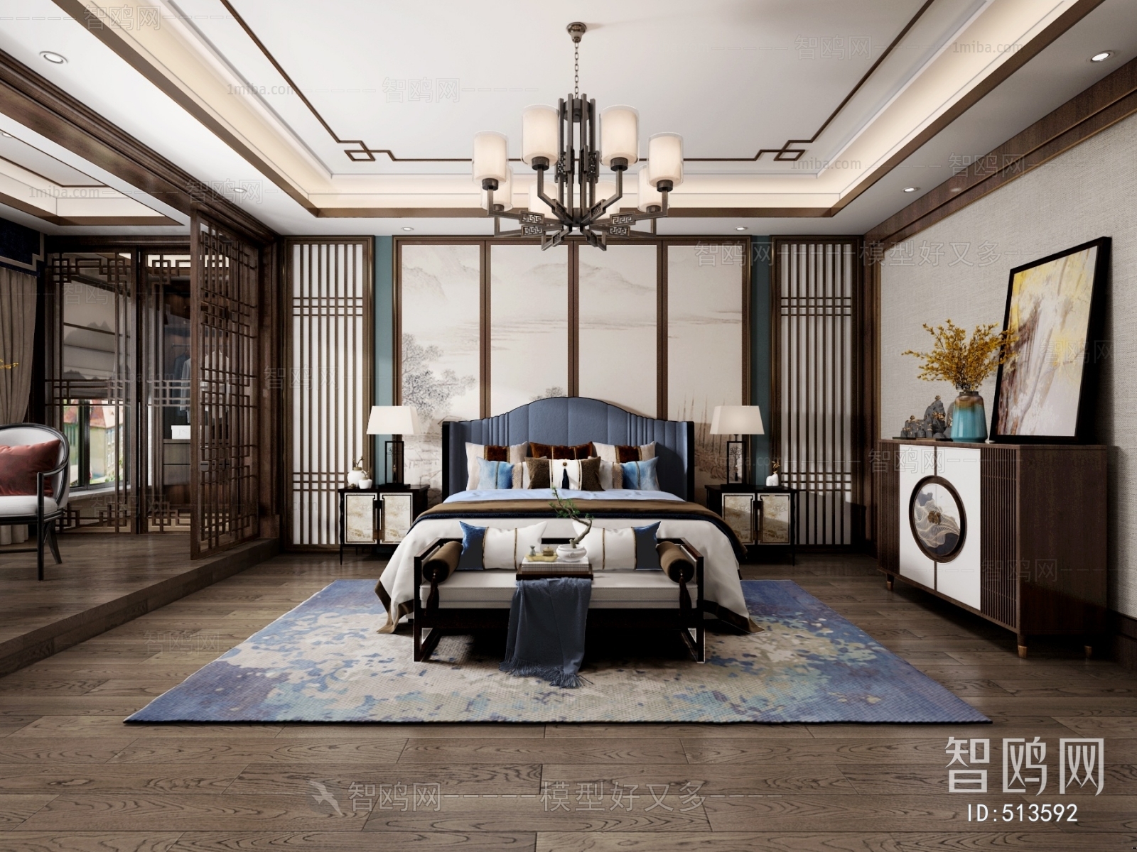 New Chinese Style Bedroom