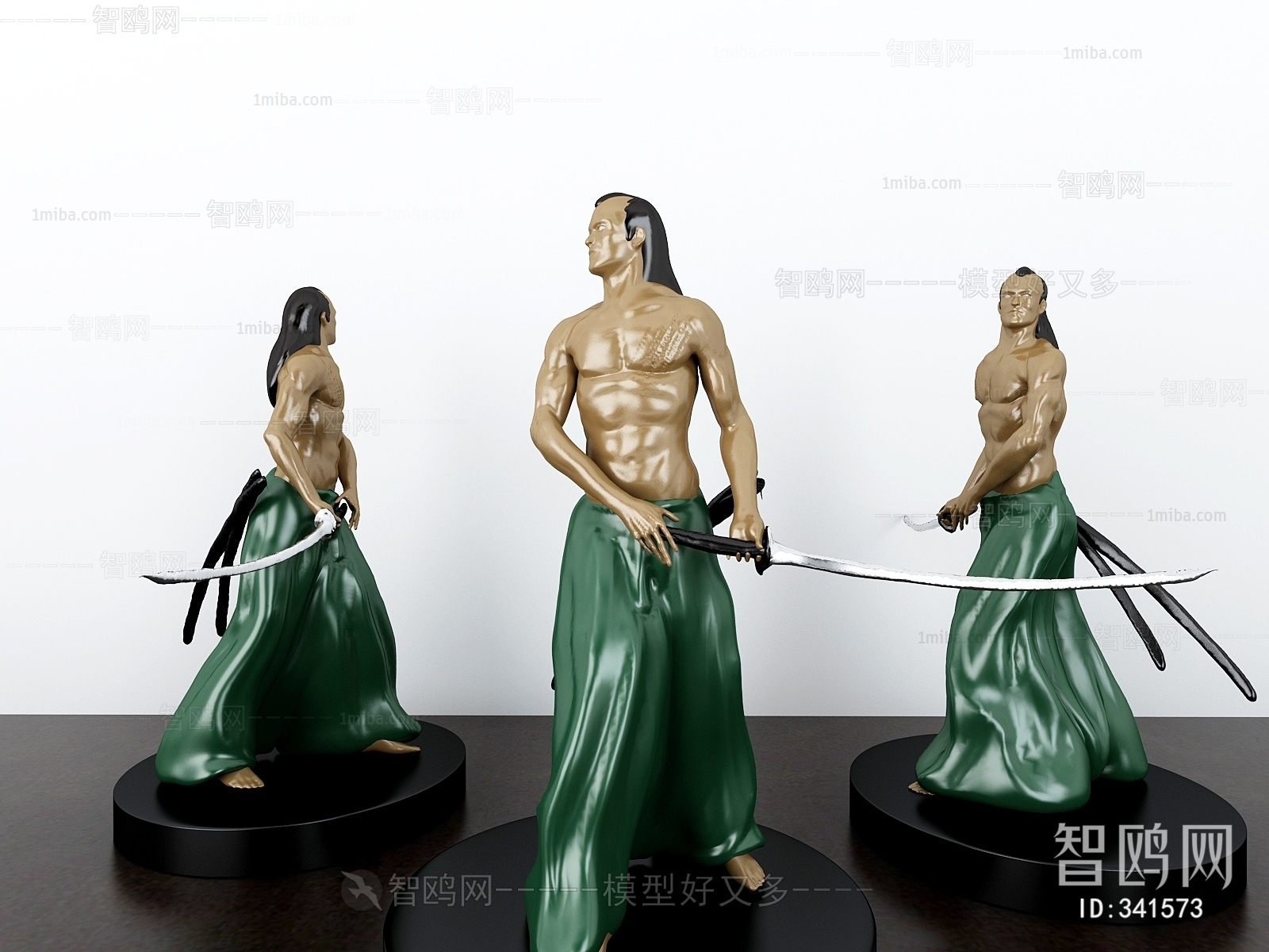 日式武士雕塑