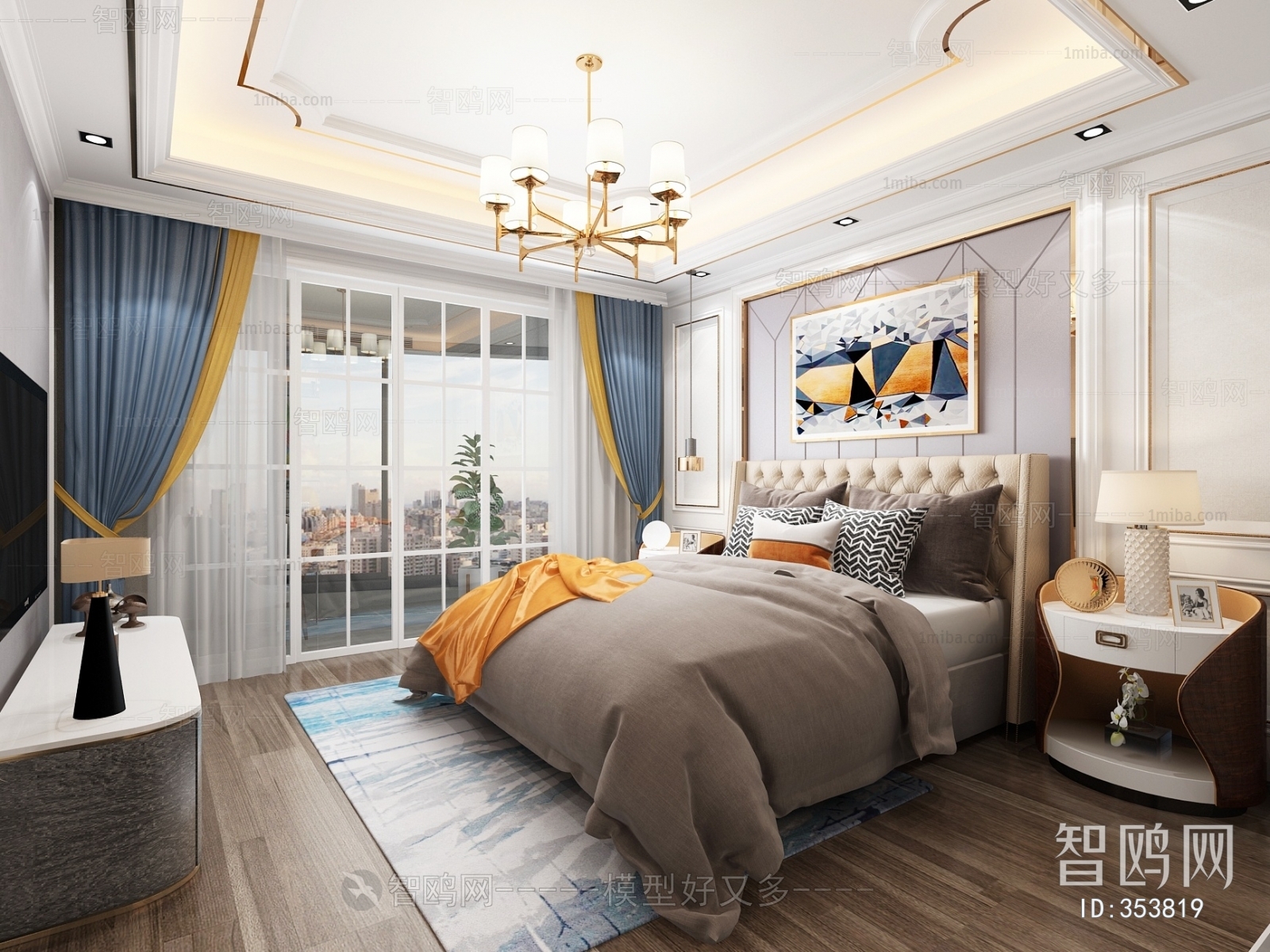 Simple European Style Bedroom