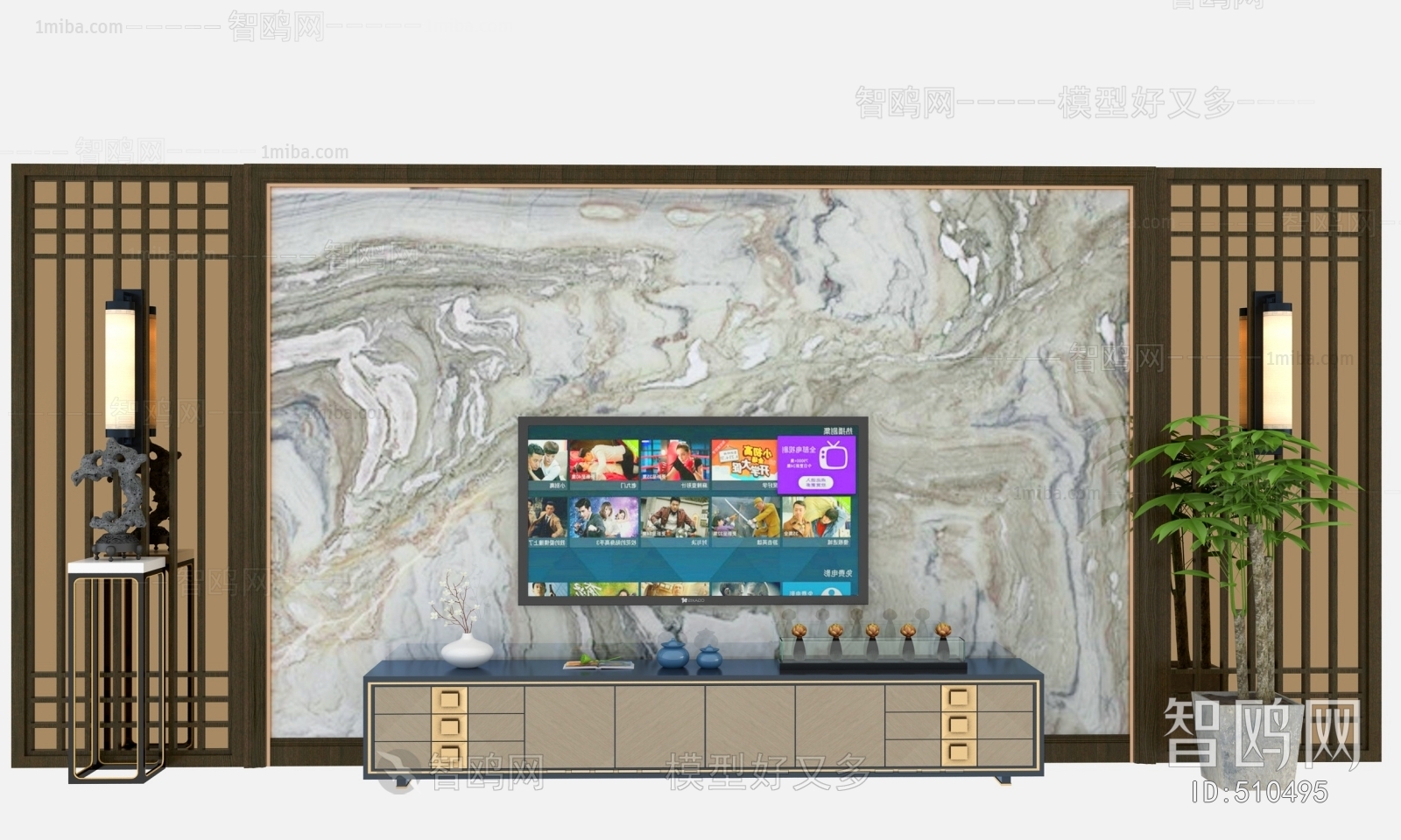 New Chinese Style TV Cabinet