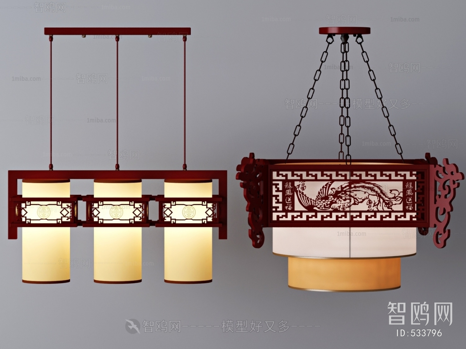 新中式吊灯组合