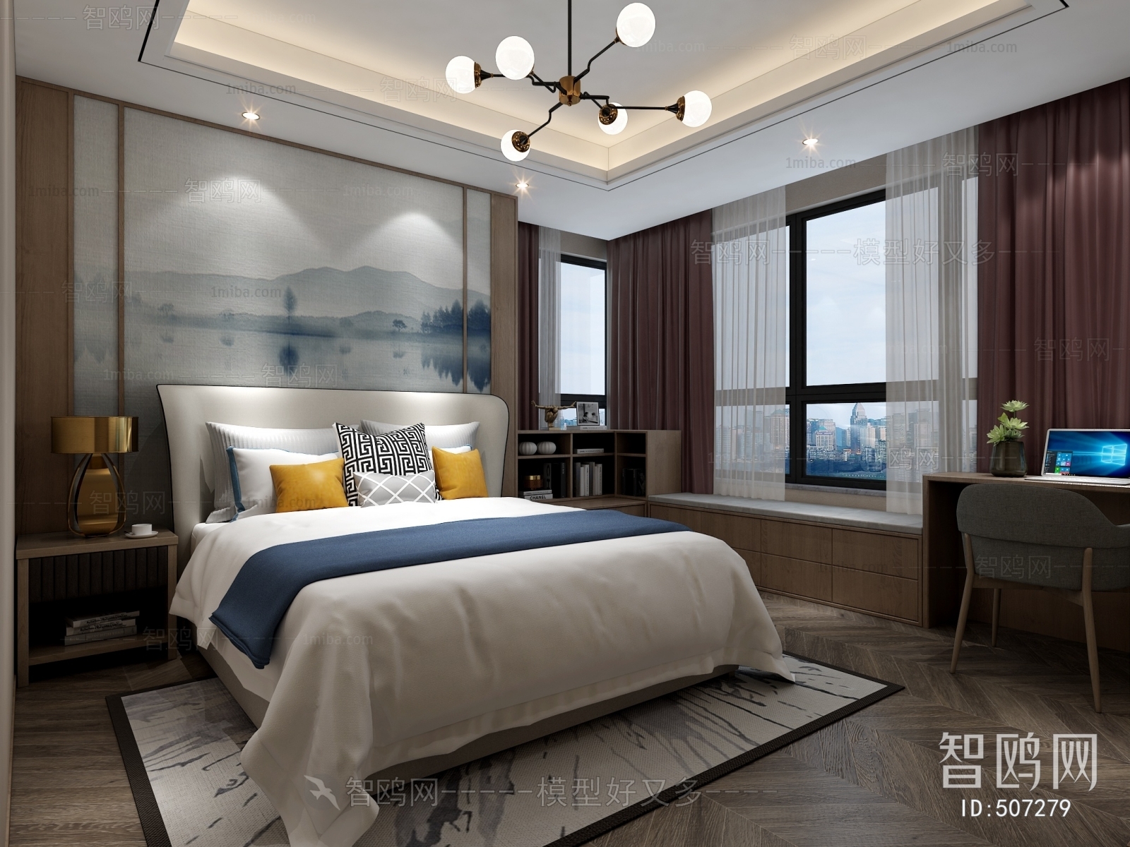 New Chinese Style Bedroom