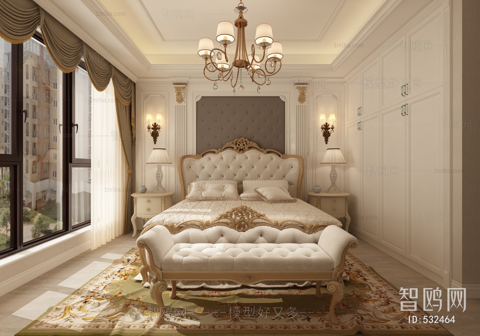 Simple European Style Bedroom