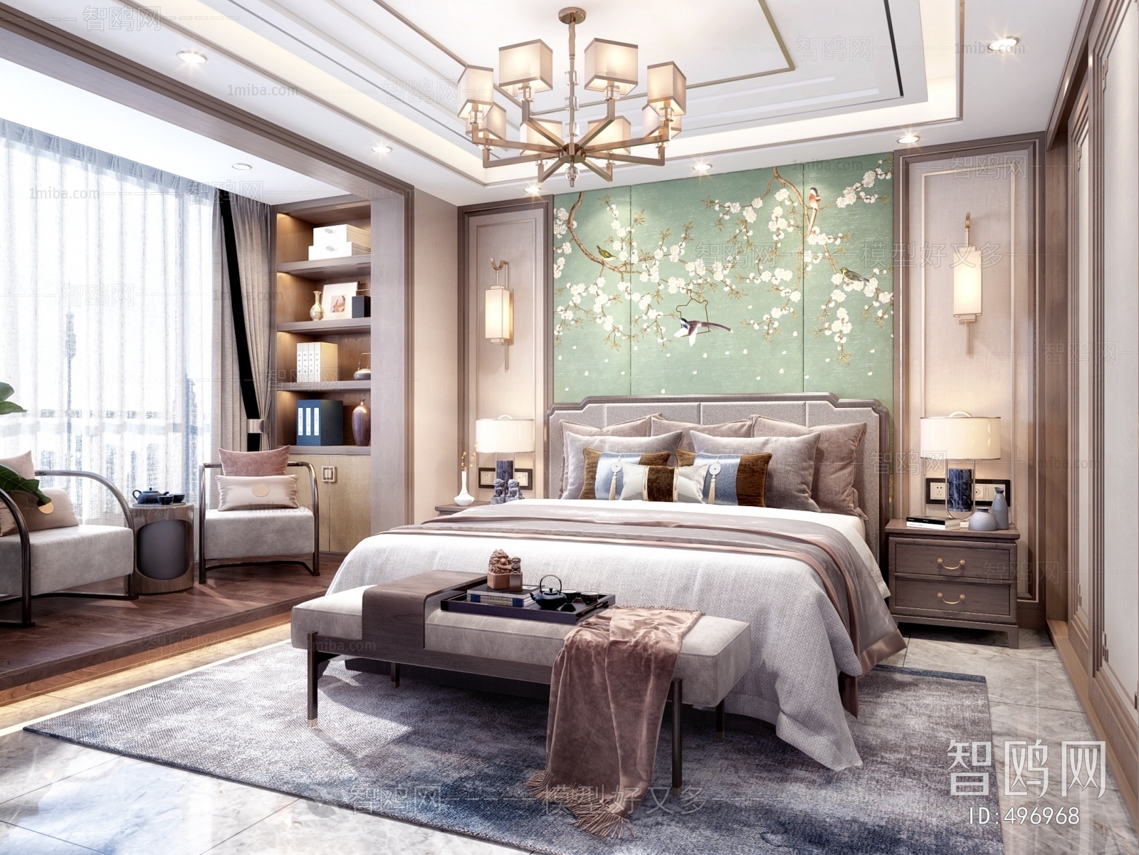 New Chinese Style Bedroom